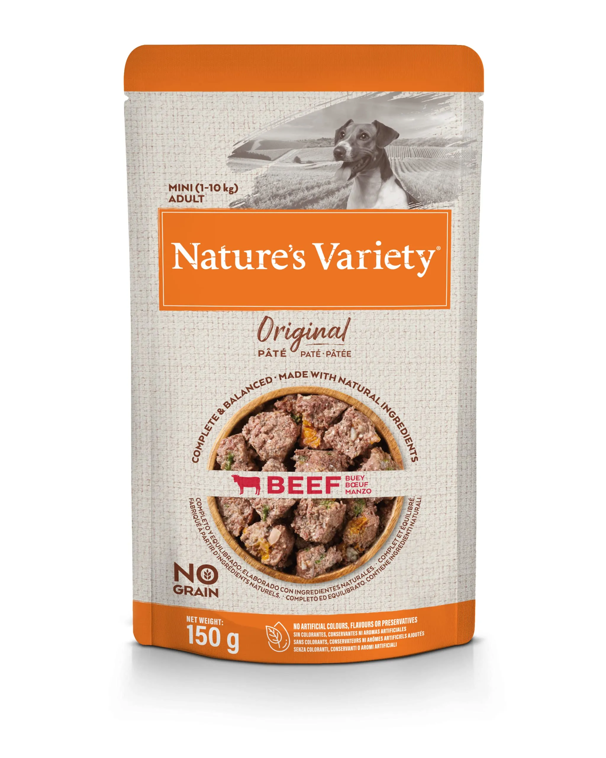 Nature's Variety Original No Grain Paté per Cani Adulti Mini con Manzo 150 g x 8 - immagine 1