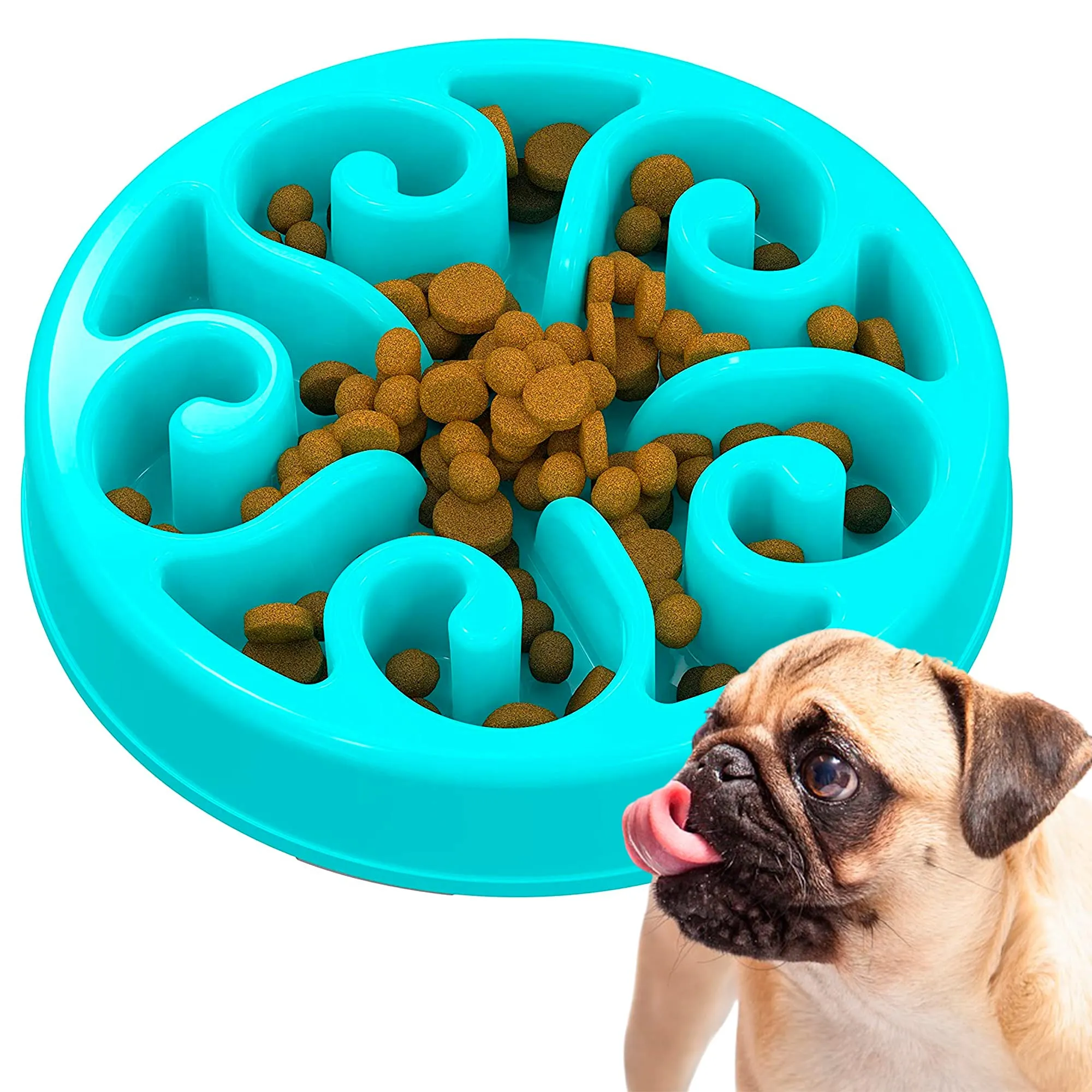 Edipets, Ciotola Anti Ingozzamento, Ciotole per Cani, Interattiva, per Animali Domestici, di Medie e Grandi Dimensioni (Blu) - immagine 1