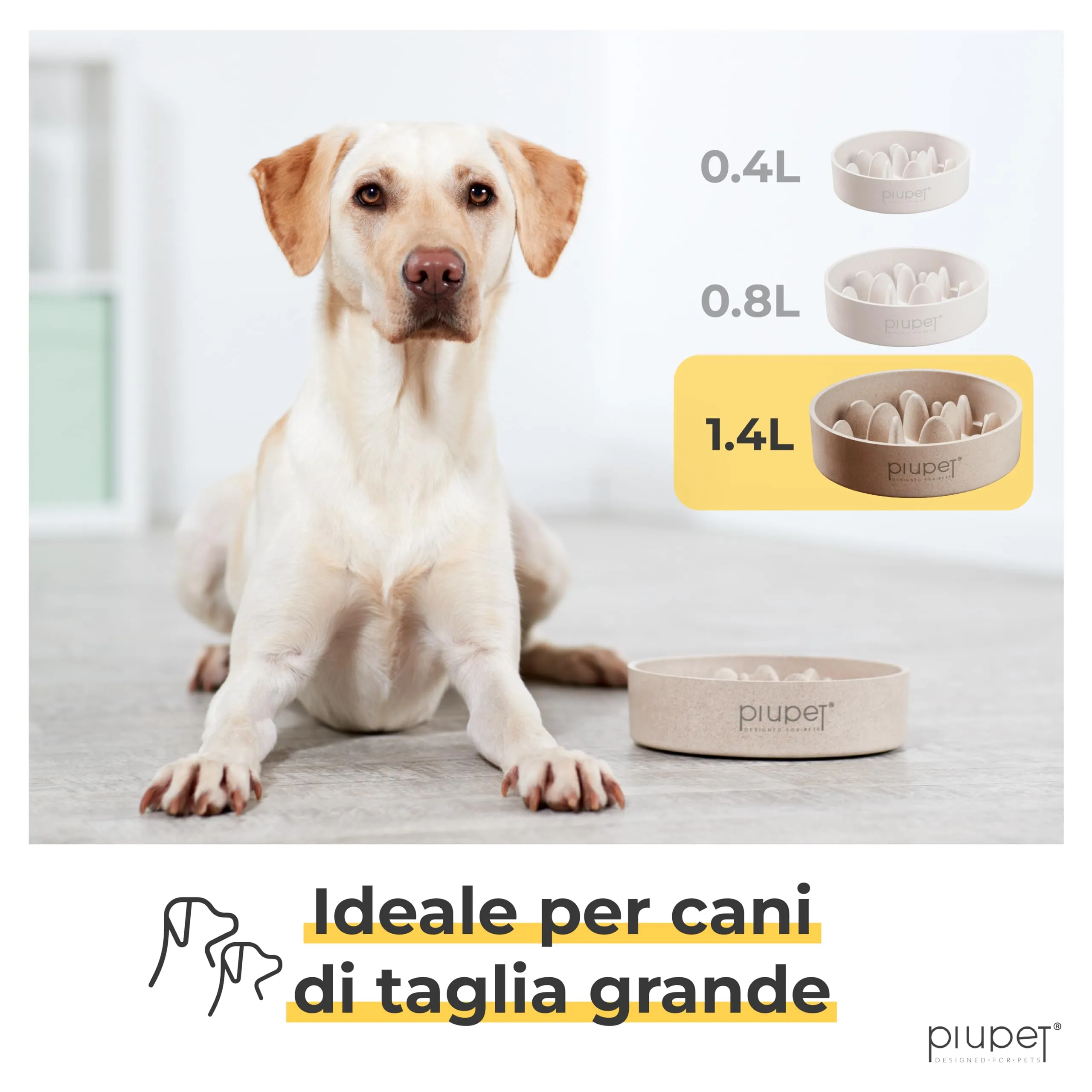 PiuPet® Ciotola Anti Ingozzamento Cani - 1,4L Alimentatore Lento per Cibo - immagine 3