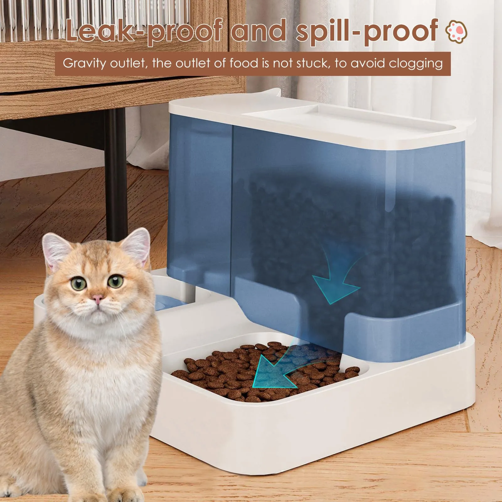Oskuglin Distributore Automatico 2-in-1 Cibo e Acqua per Gatti 3,8L - immagine 3