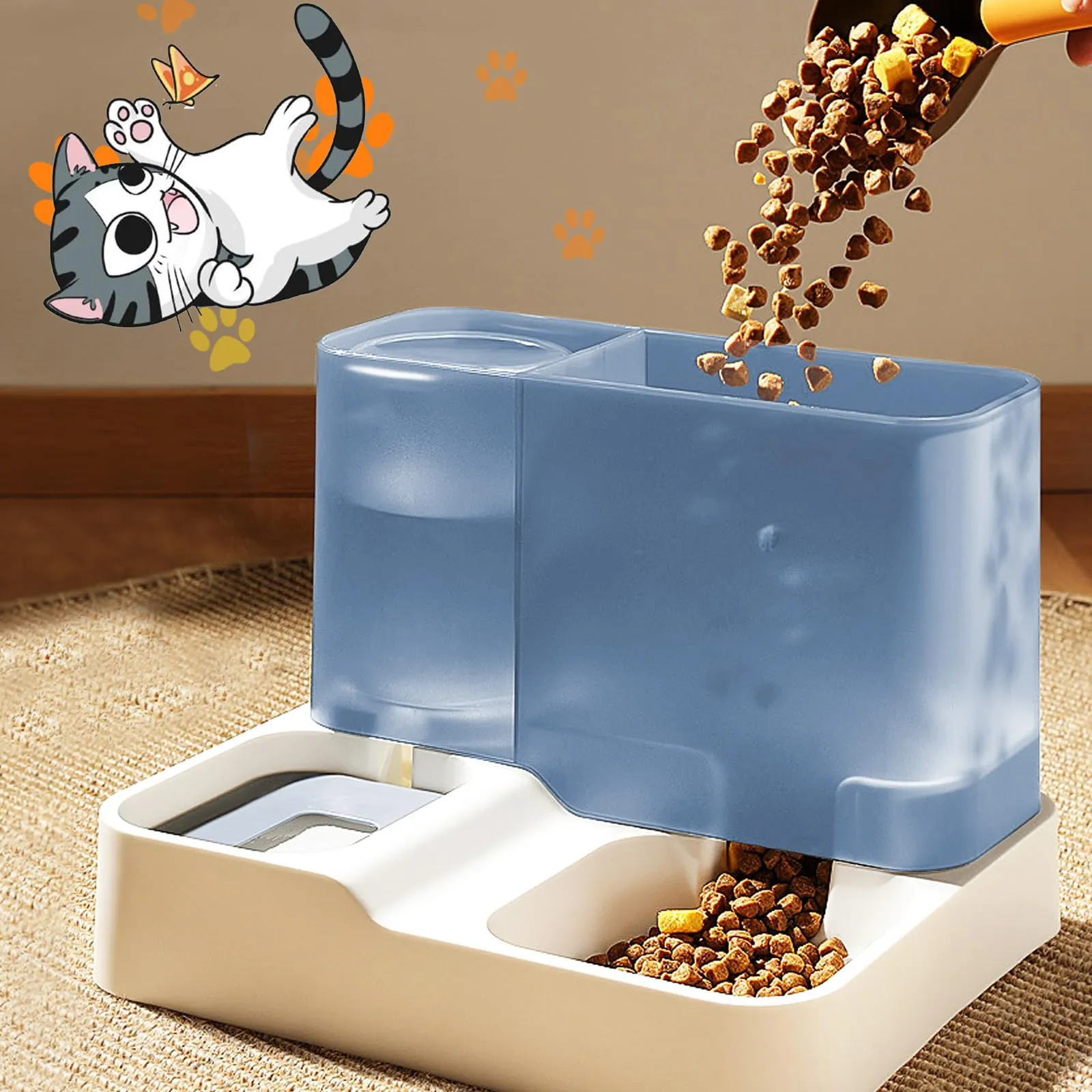 Oskuglin Distributore Automatico 2-in-1 Cibo e Acqua per Gatti 3,8L - immagine 4