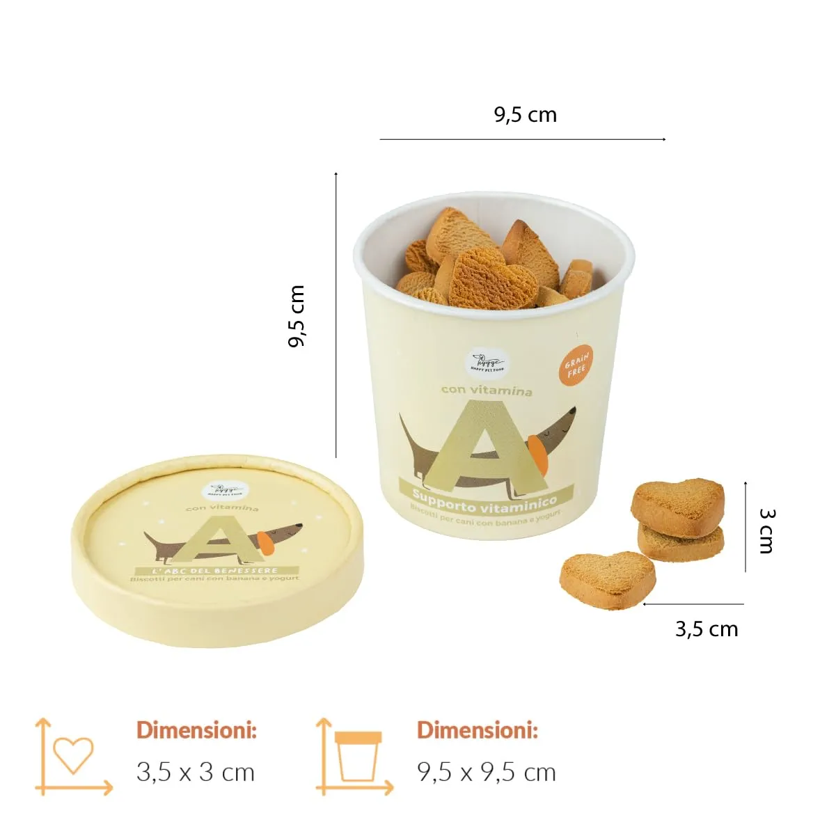 Hygge Dog Set 3X Biscotti per Cani Vitaminici, Snack per Cani Vit. A, B12, C | ABC della Salute del Cane senza Cereali nè Glutine | Appetitosi come uno Snack utili come un Integratore | 3x100gr - immagine 7