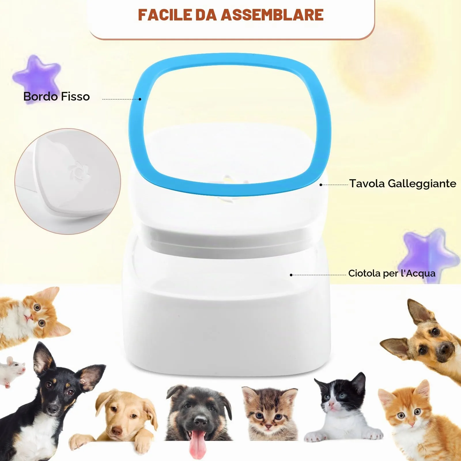 MXTIMWAN - Ciotola dell'acqua per cani senza fuoriuscite, 1500 ml, anti-scivolo, a prova di perdite, per cani - immagine 5