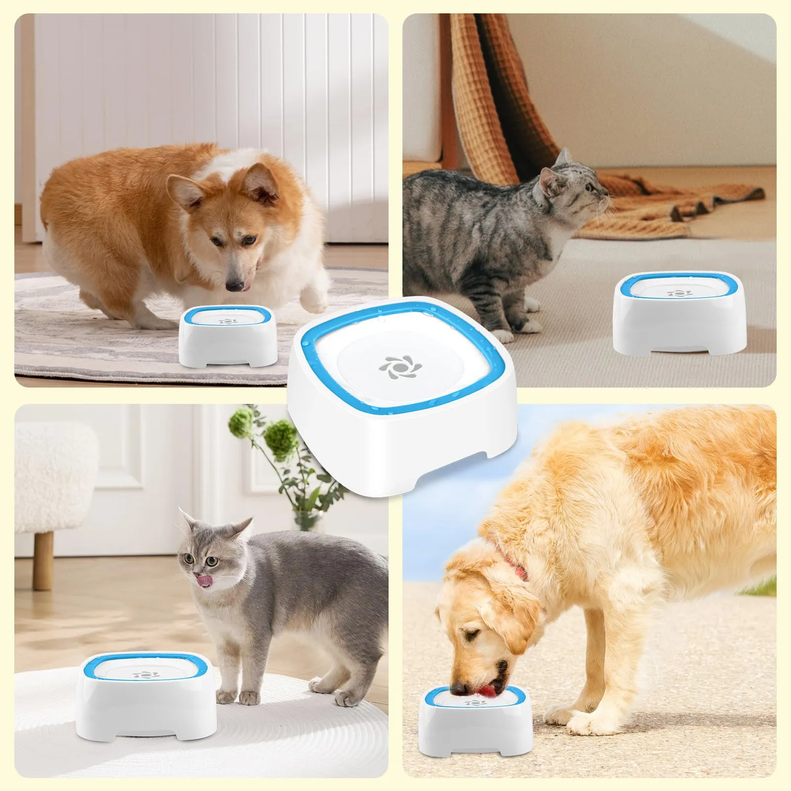 MXTIMWAN - Ciotola dell'acqua per cani senza fuoriuscite, 1500 ml, anti-scivolo, a prova di perdite, per cani - immagine 6