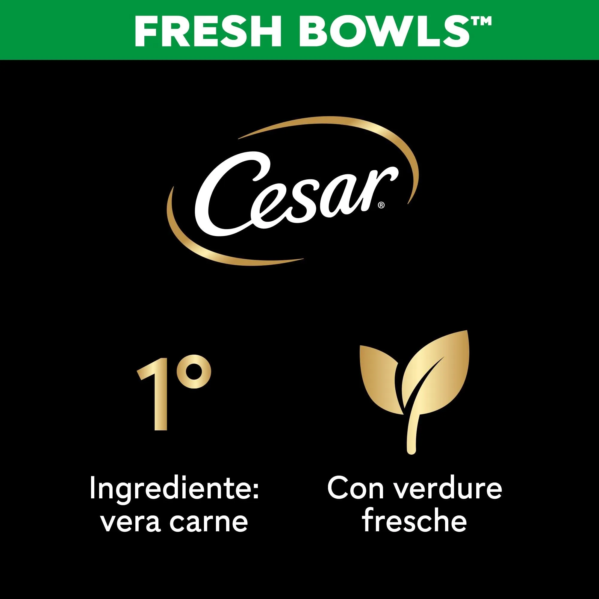 CESAR Fresh Bowl Cani Adulti Pollame con Riso, Fagiolini, Zucca Salsa 85g, 10 Confezioni - immagine 2