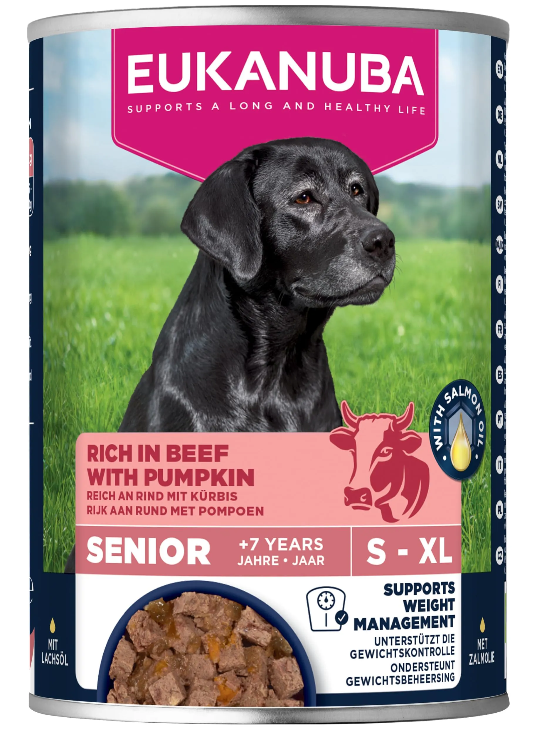 EUKANUBA Cibo umido cani anziani con manzo e zucca, 6 x 400 g - immagine 8