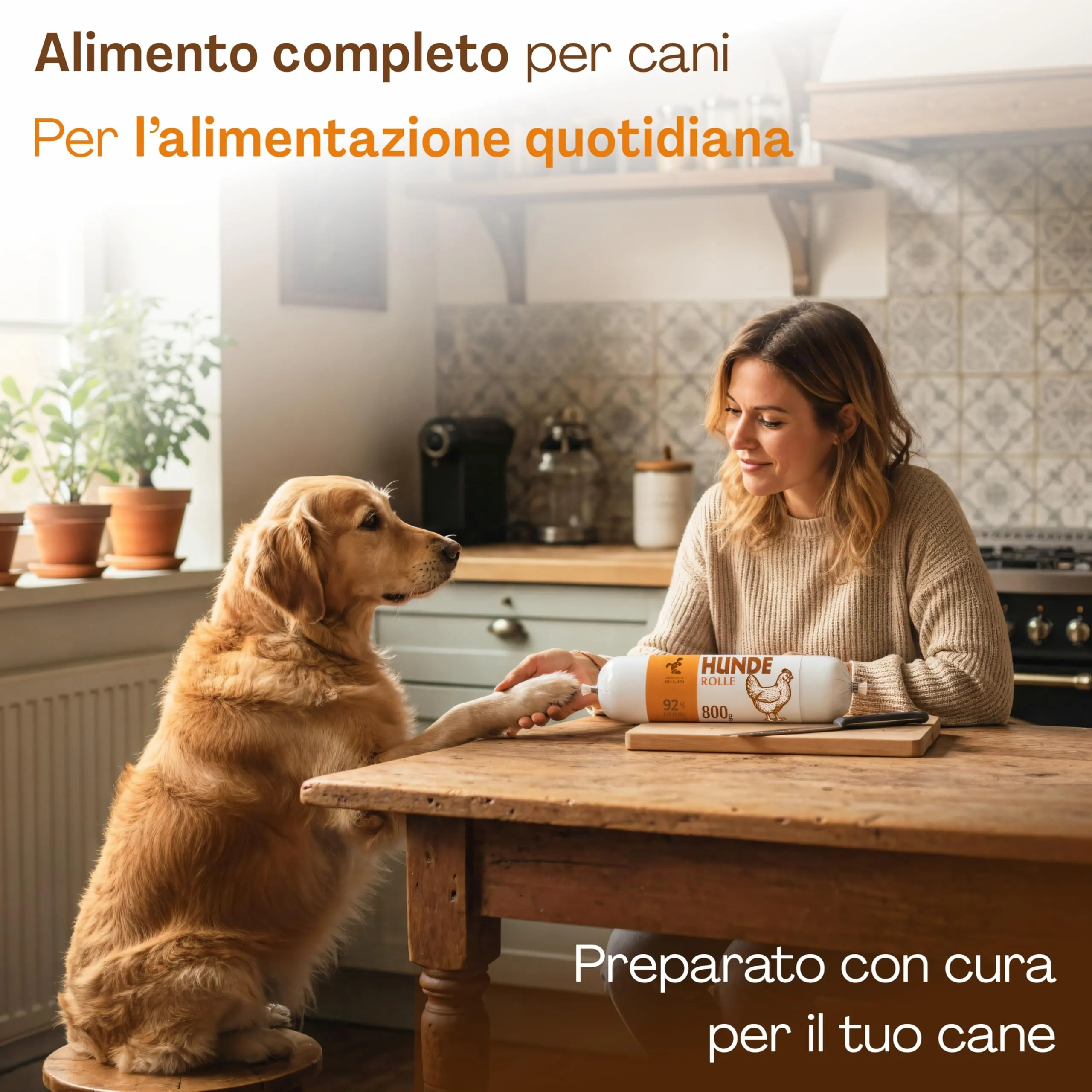 CHEWSTER Salsiccia per cani – pollo – 4 × 800 g (3,2 kg) – Rotolo di cibo umido per cani senza cereali ad alto contenuto di carne – Alimento completo - immagine 7