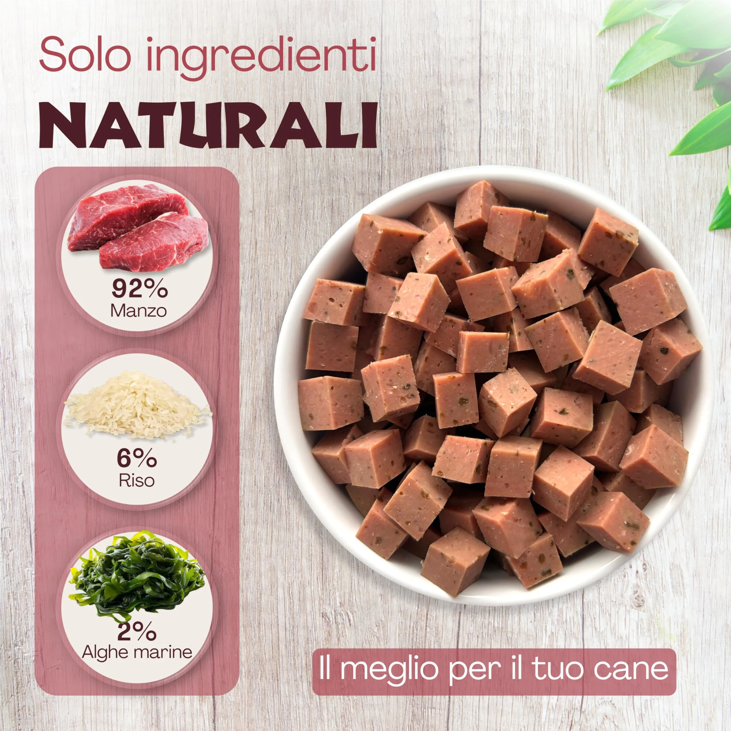 CHEWSTER Salsiccia per cani – manzo – 4 × 800 g (3,2 kg) – Rotolo di cibo umido per cani senza cereali ad alto contenuto di carne – Alimento completo - immagine 2