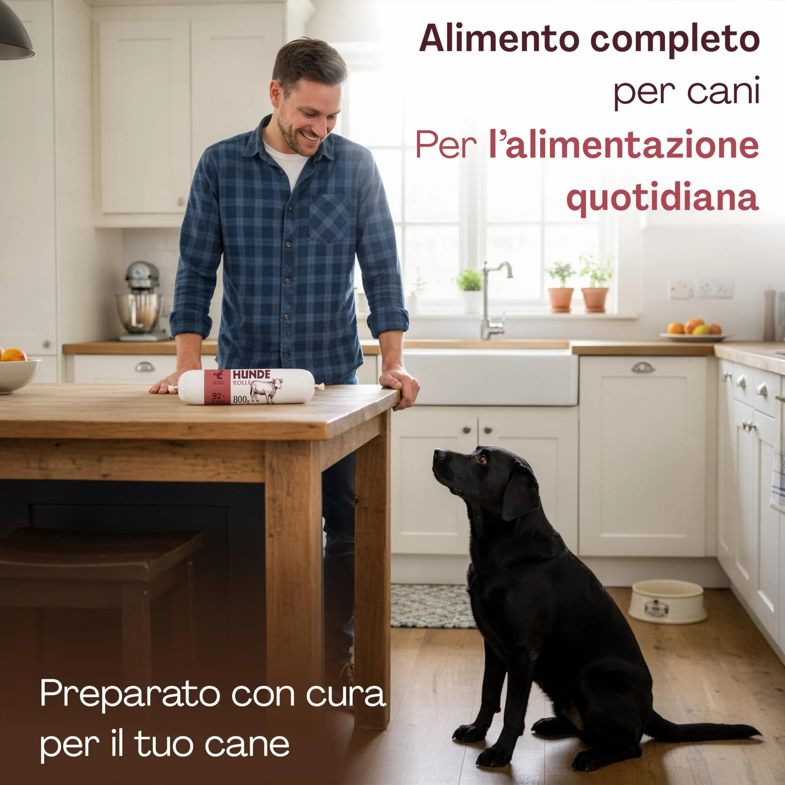 CHEWSTER Salsiccia per cani – manzo – 4 × 800 g (3,2 kg) – Rotolo di cibo umido per cani senza cereali ad alto contenuto di carne – Alimento completo - immagine 7