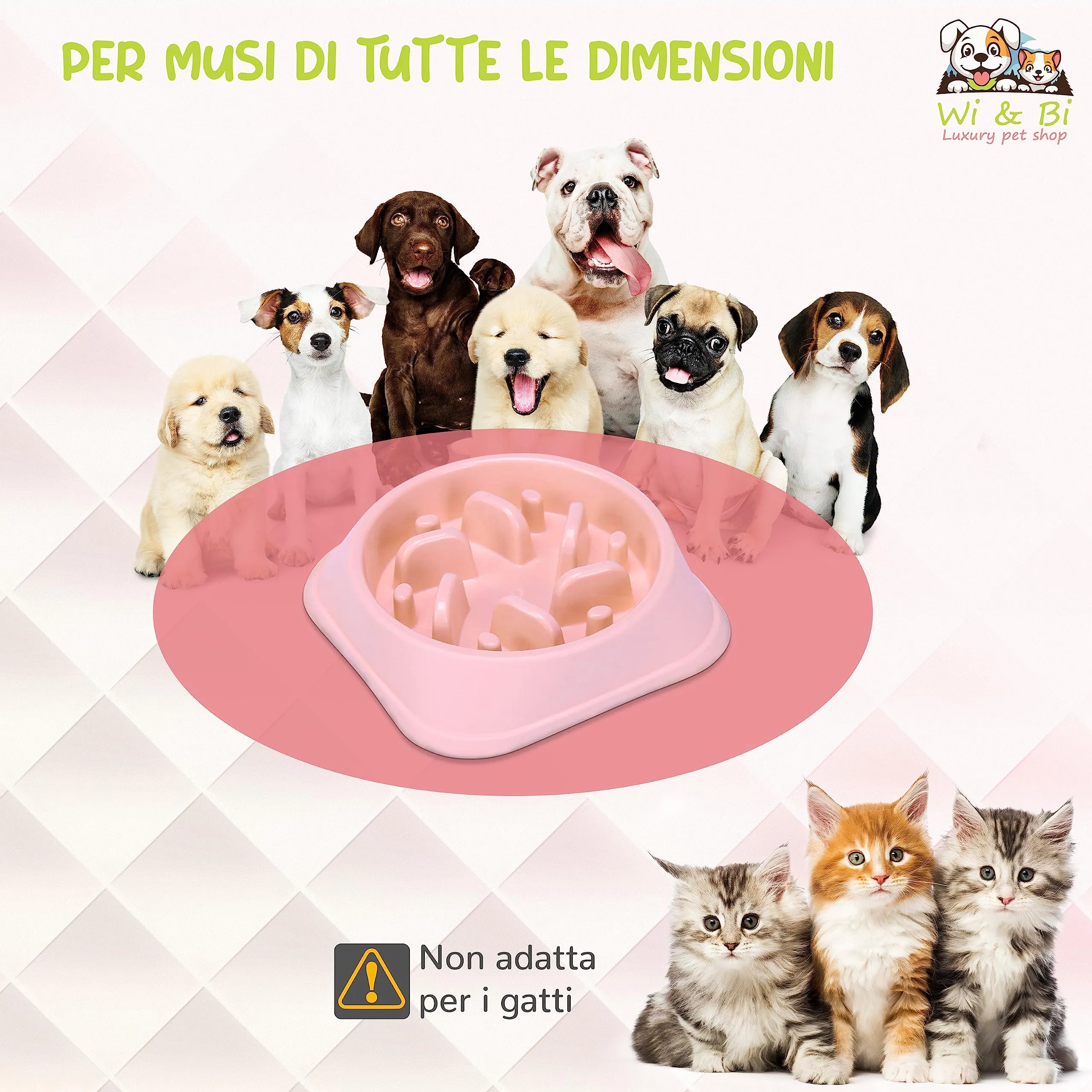 SP SEMPRE+ Ciotola Anti Ingozzamento per Cani, Alimentazione Lenta, Rosa - immagine 5