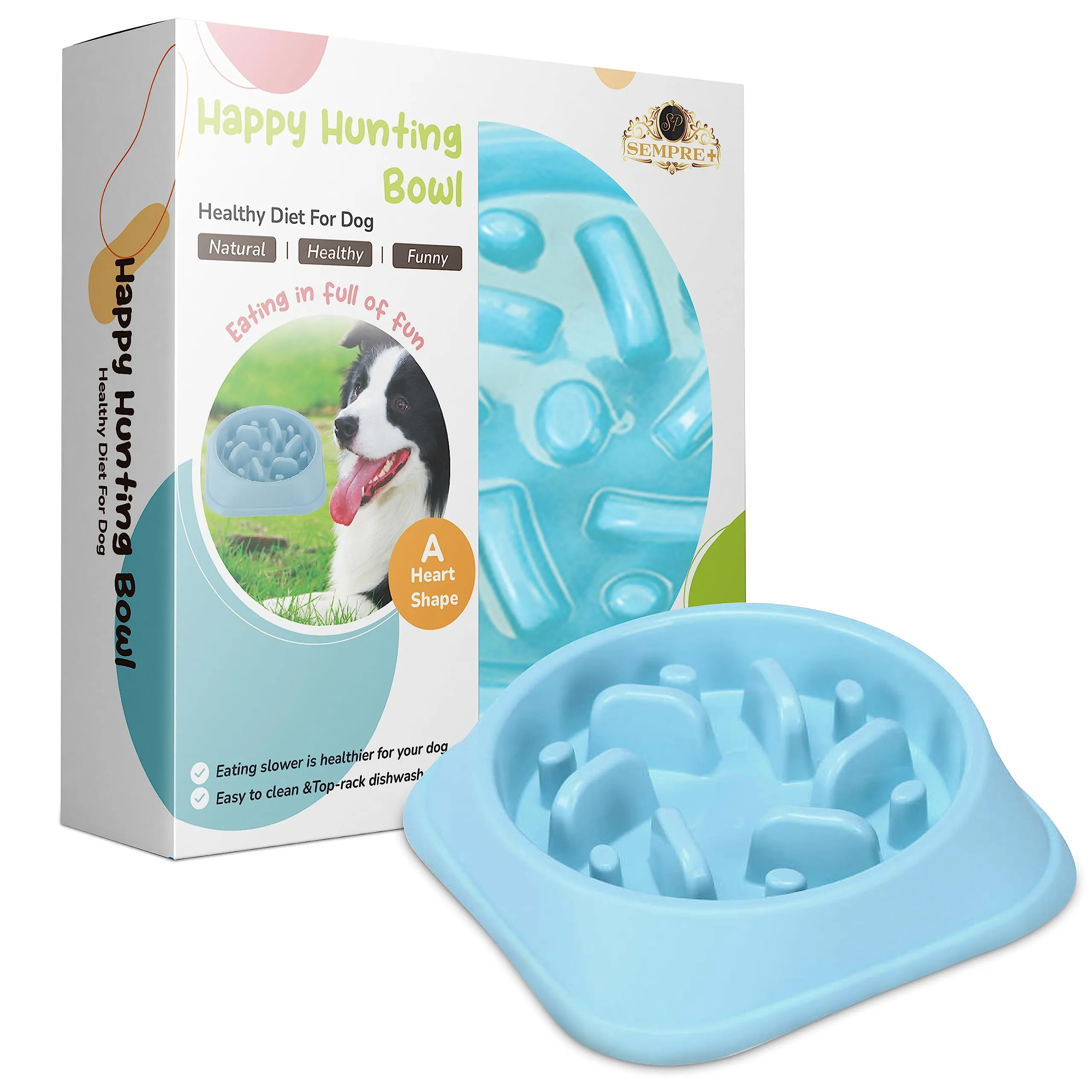 SP SEMPRE Ciotola Anti Ingozzamento per Cani - Porta Crocchette Labirinto Anti Soffocamento (Blu) - immagine 1