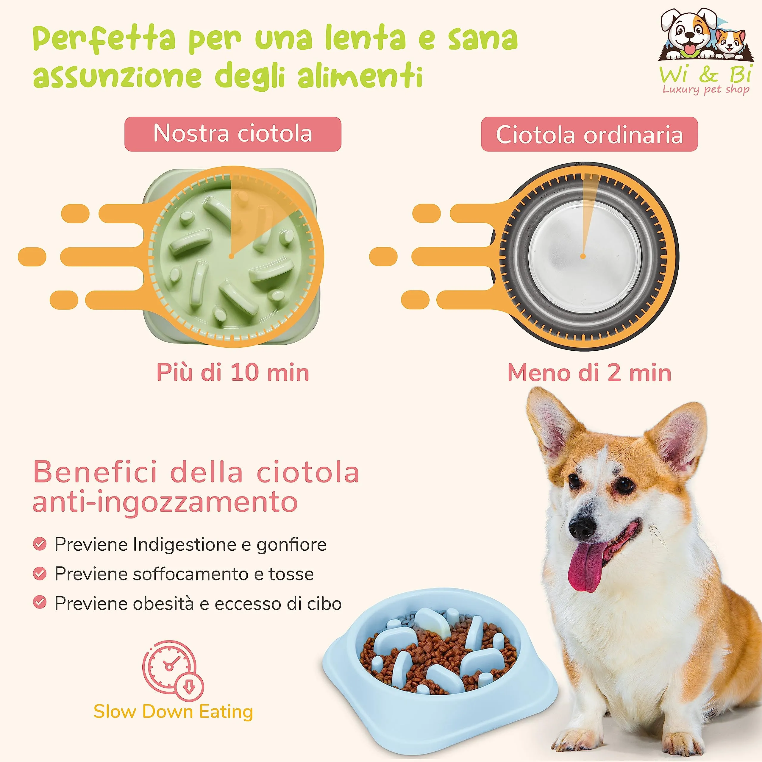 SP SEMPRE Ciotola Anti Ingozzamento per Cani - Porta Crocchette Labirinto Anti Soffocamento (Blu) - immagine 3
