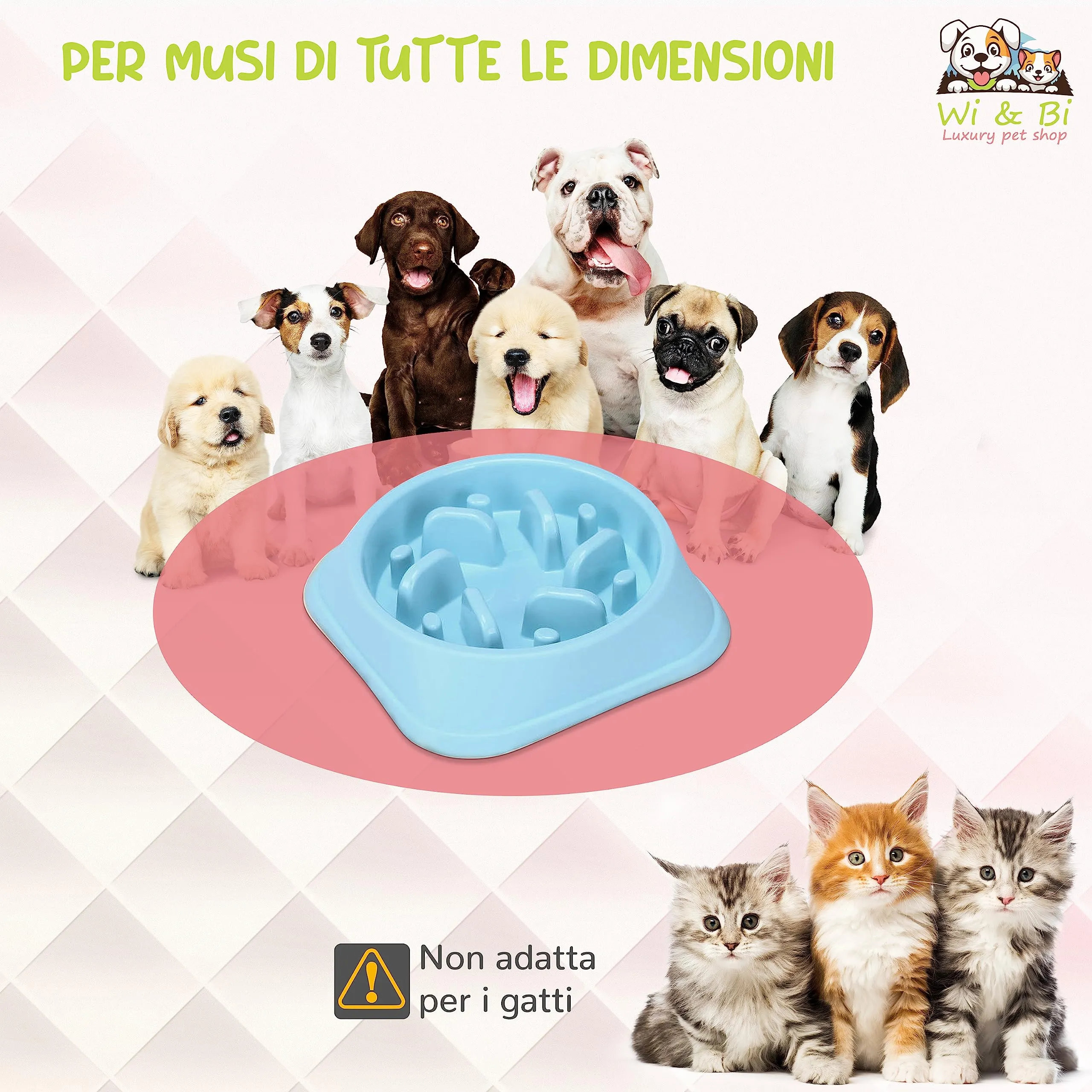 SP SEMPRE Ciotola Anti Ingozzamento per Cani - Porta Crocchette Labirinto Anti Soffocamento (Blu) - immagine 5