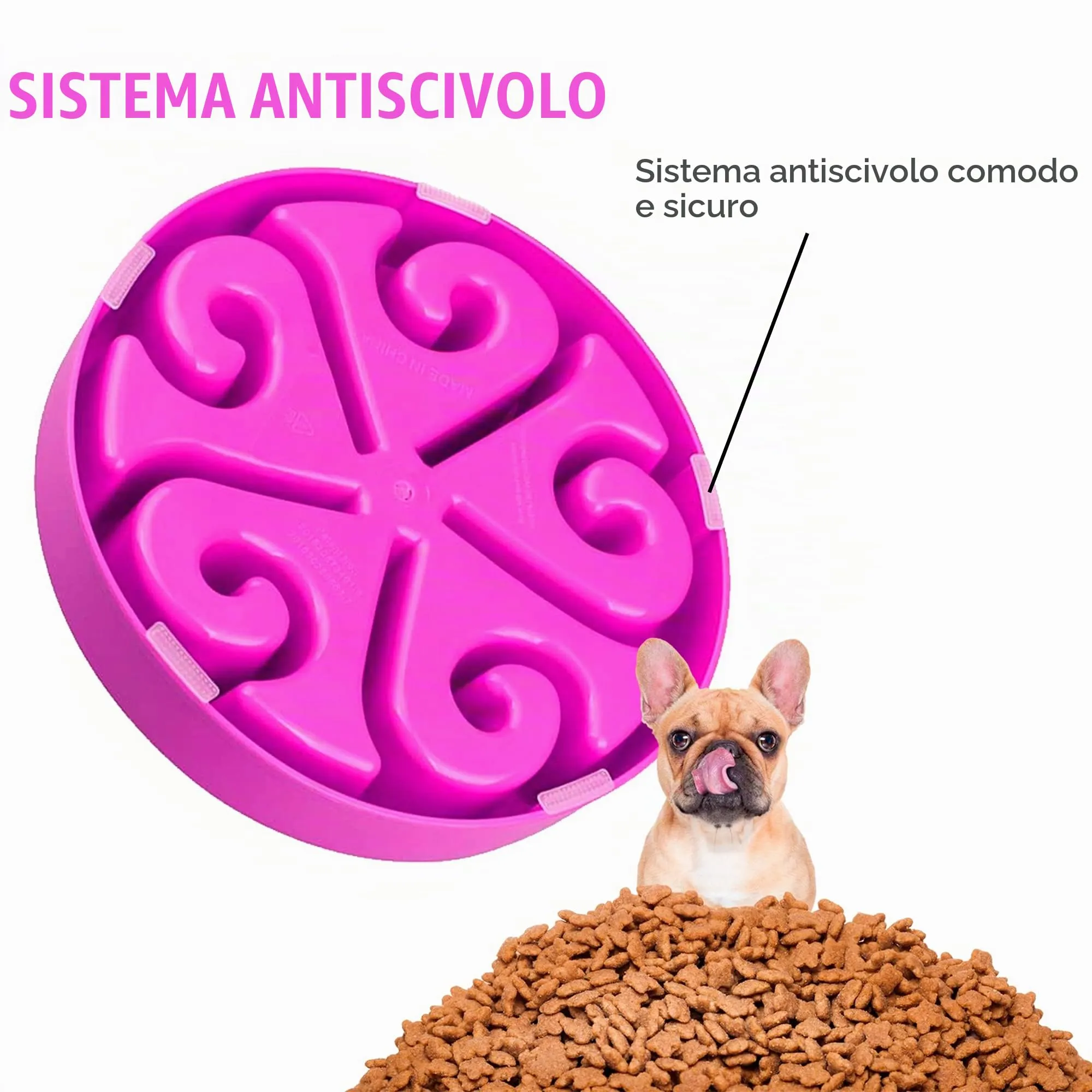 Edipets, Ciotola Anti Ingozzamento, Ciotole per Cani, Interattiva, per Animali Domestici, di Medie e Grandi Dimensioni (Viola) - immagine 3