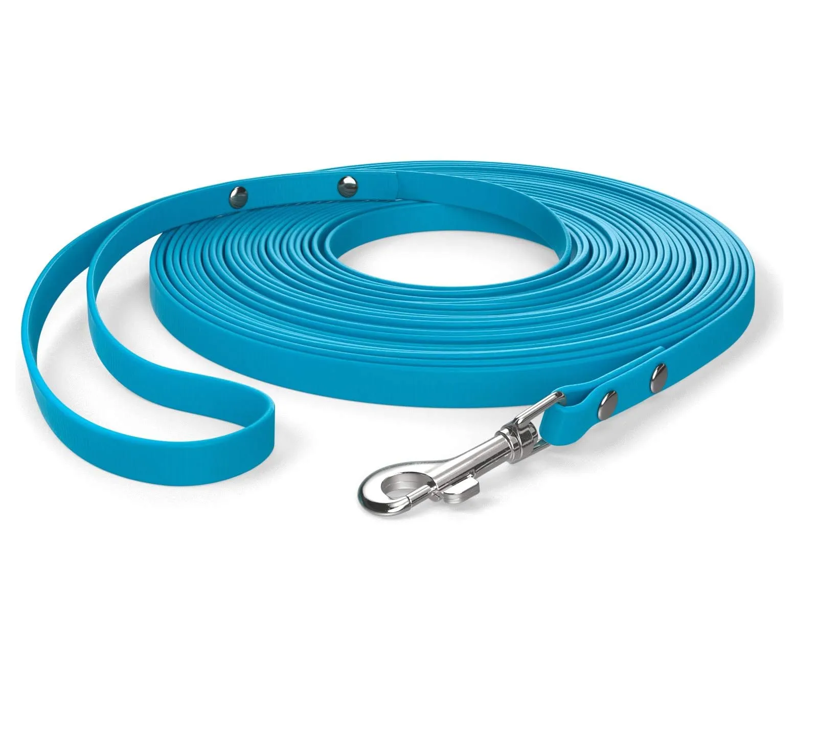 Corda 15m, guinzaglio per cani, passante, blu ciano, extra stretto, idrorepellente e antisporco - immagine 1