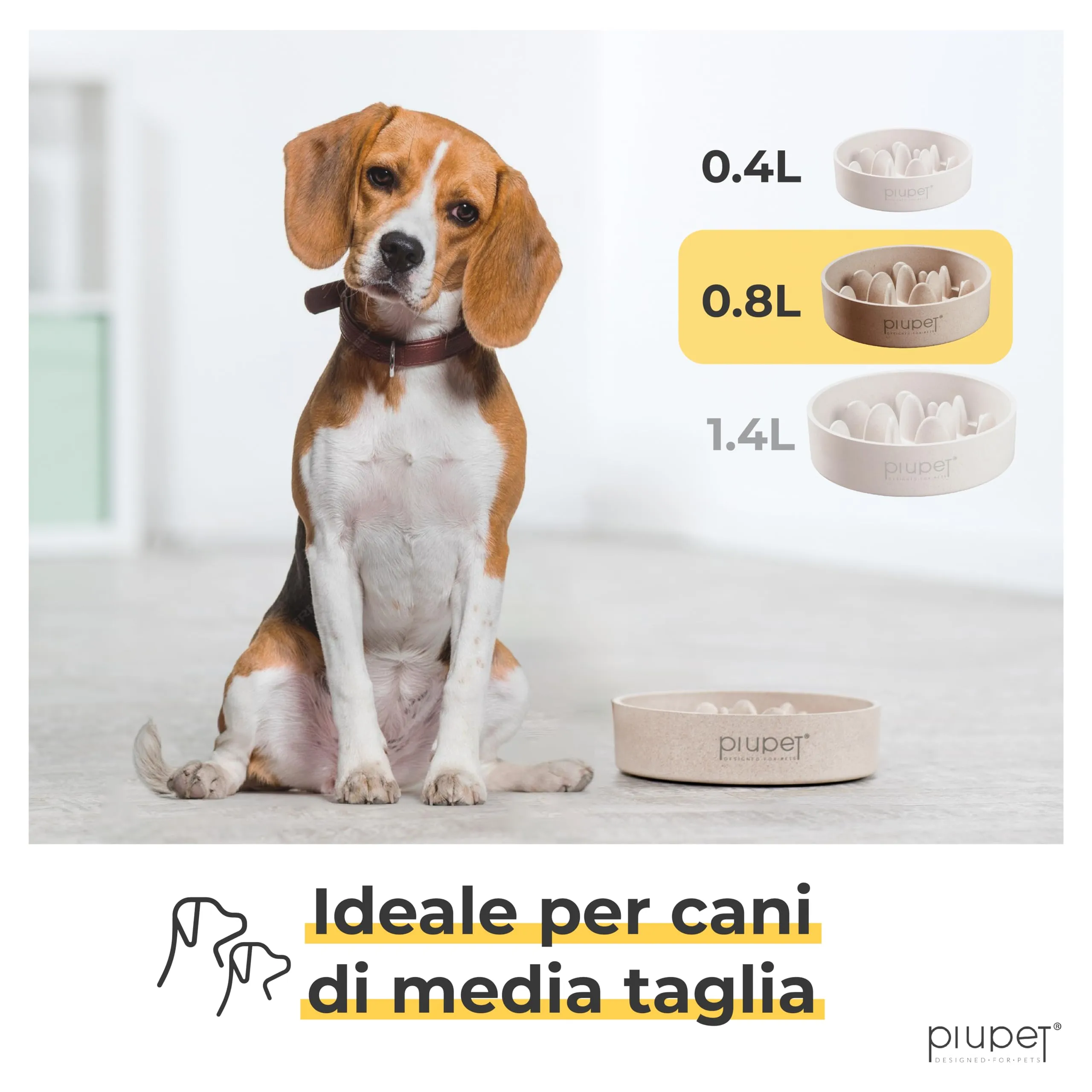 PiuPet® Ciotola Cane Anti Ingozzamento, 0,8 l, Scodella Slow Feeder - immagine 3