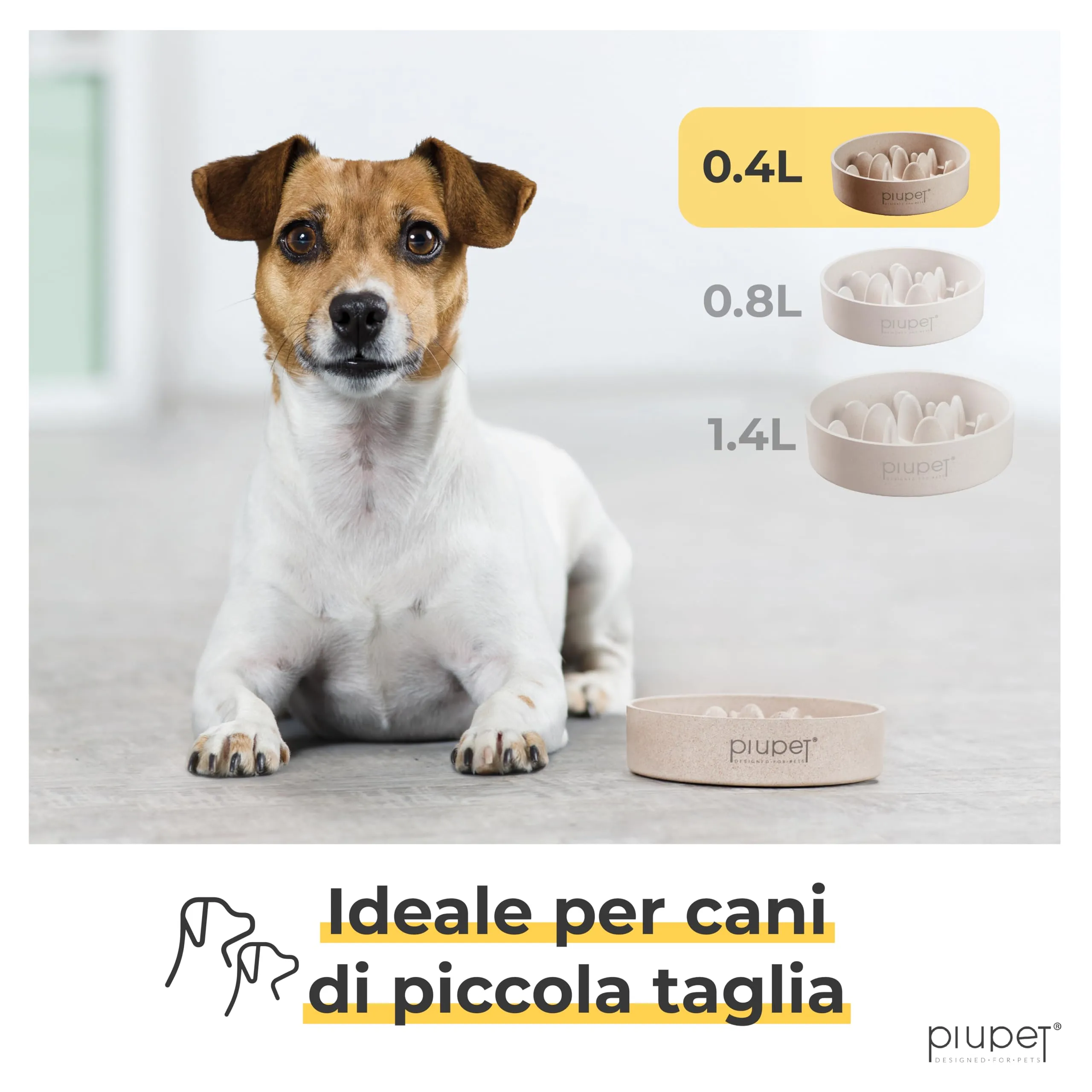 PiuPet® Ciotola Cane Anti Ingozzamento - 1,4L Alimentatore Lento per Cani - immagine 3