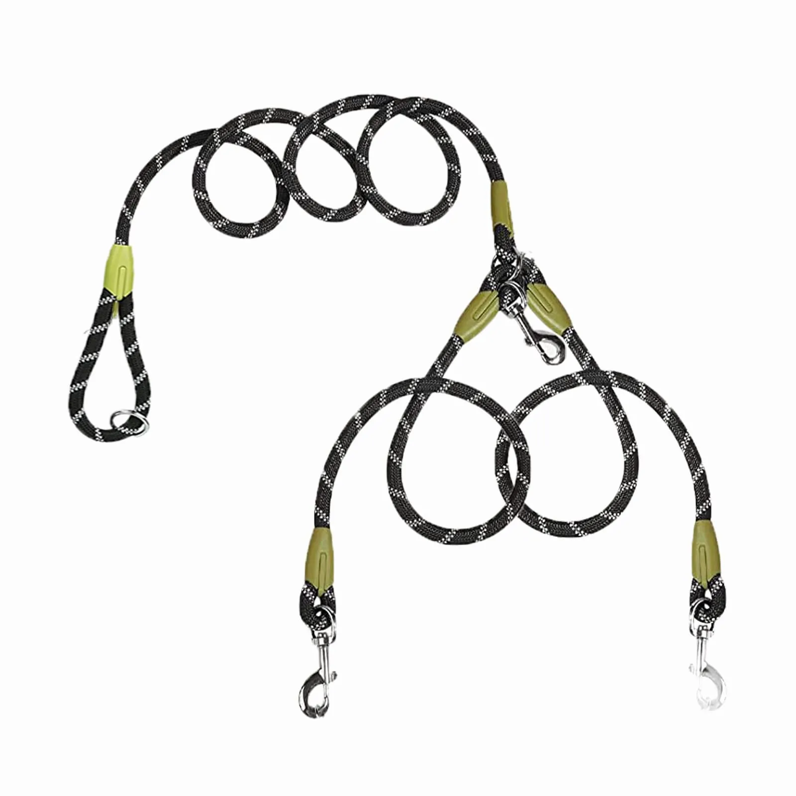 Guinzaglio Doppio per Cani 260 cm Riflettente Guinzaglio per Cani Grande Media e Piccola Camminata 360°Nessun Groviglio Nero - immagine 3