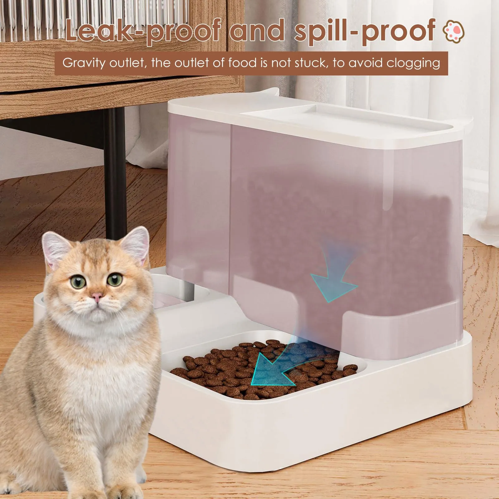 Oskuglin Distributore Automatico 2-in-1 Cibo e Acqua per Gatti 3,8L - immagine 3