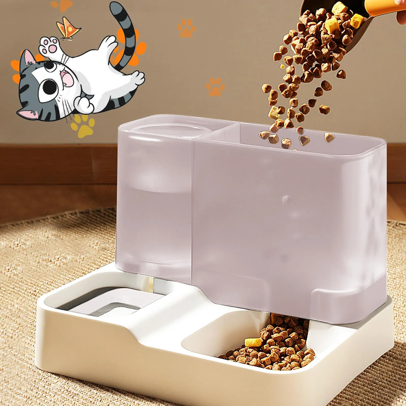 Oskuglin Distributore Automatico 2-in-1 Cibo e Acqua per Gatti 3,8L - immagine 4