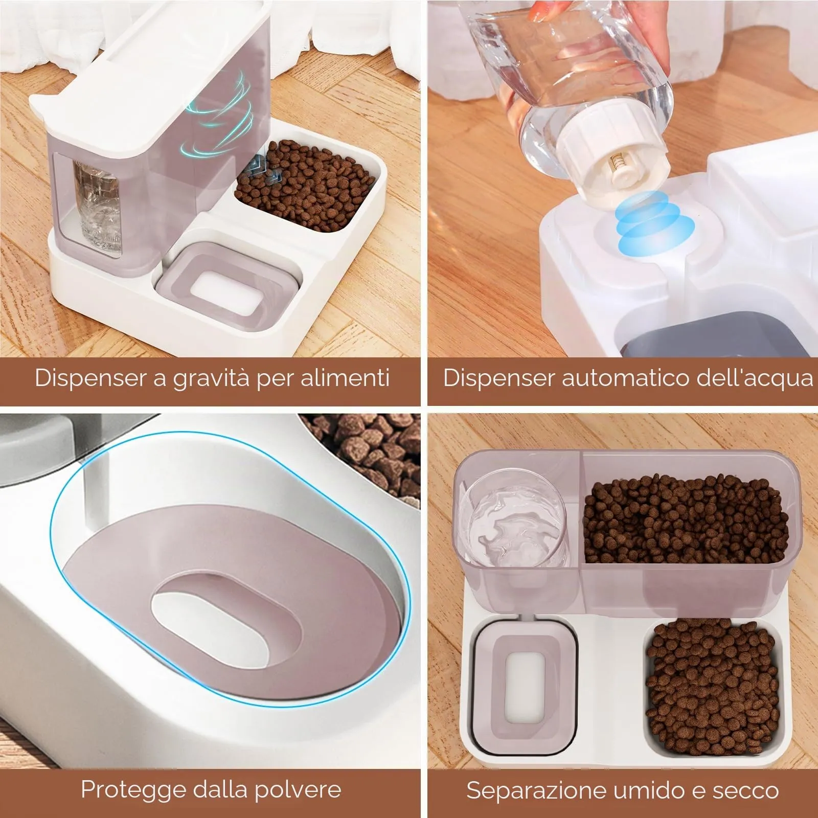 Oskuglin Distributore Automatico 2-in-1 Cibo e Acqua per Gatti 3,8L - immagine 6