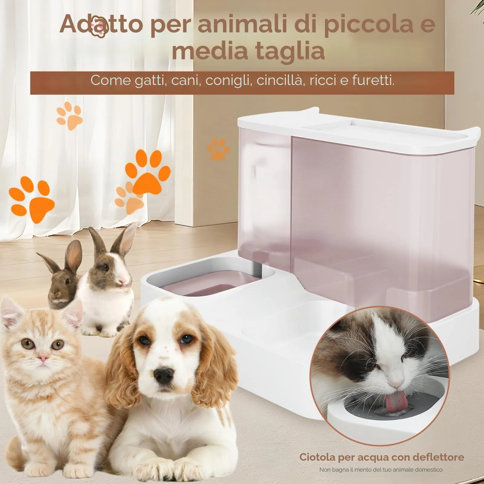 Oskuglin Distributore Automatico 2-in-1 Cibo e Acqua per Gatti 3,8L - immagine 7