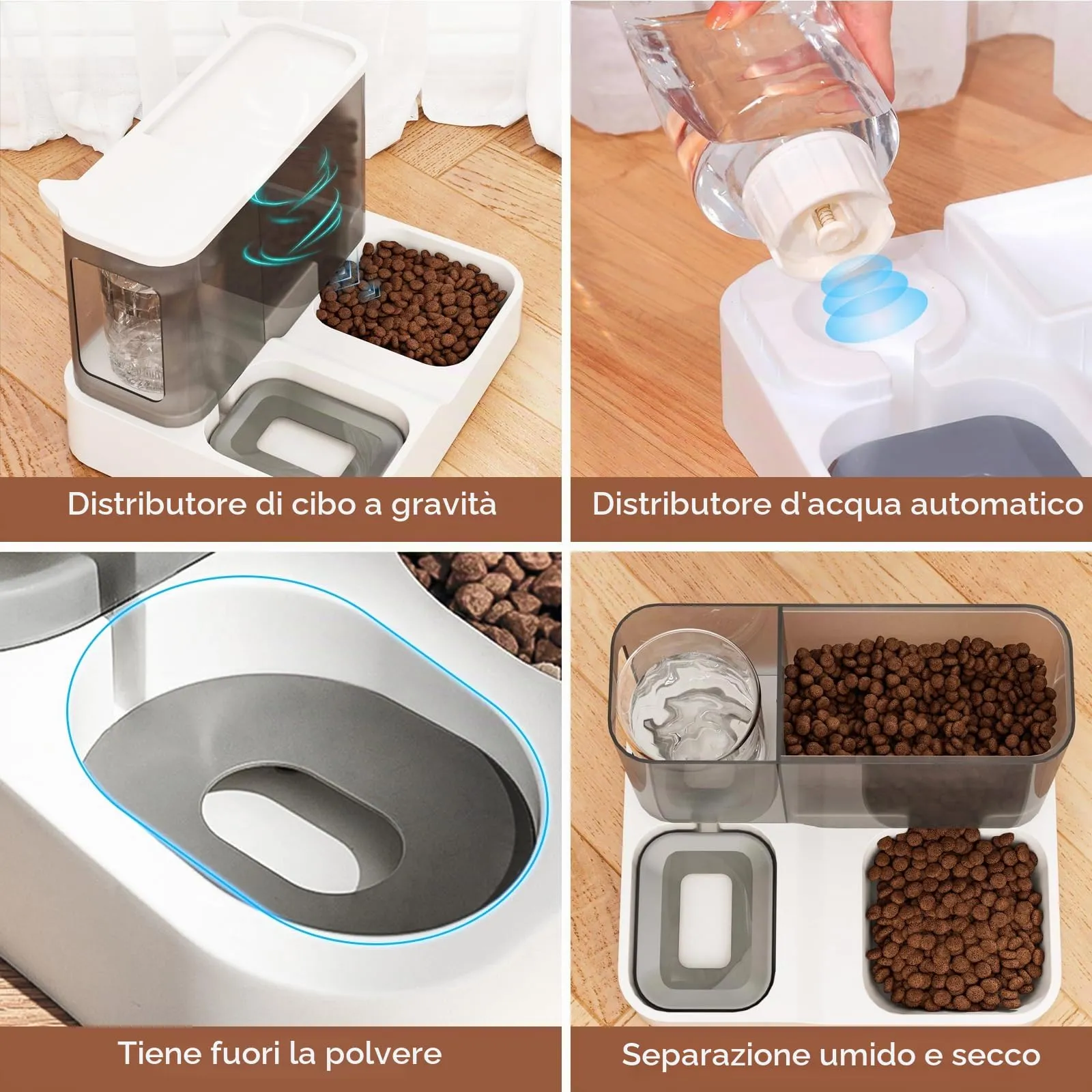 Oskuglin Distributore Automatico 2-in-1 Cibo e Acqua per Gatti 3,8L - immagine 6