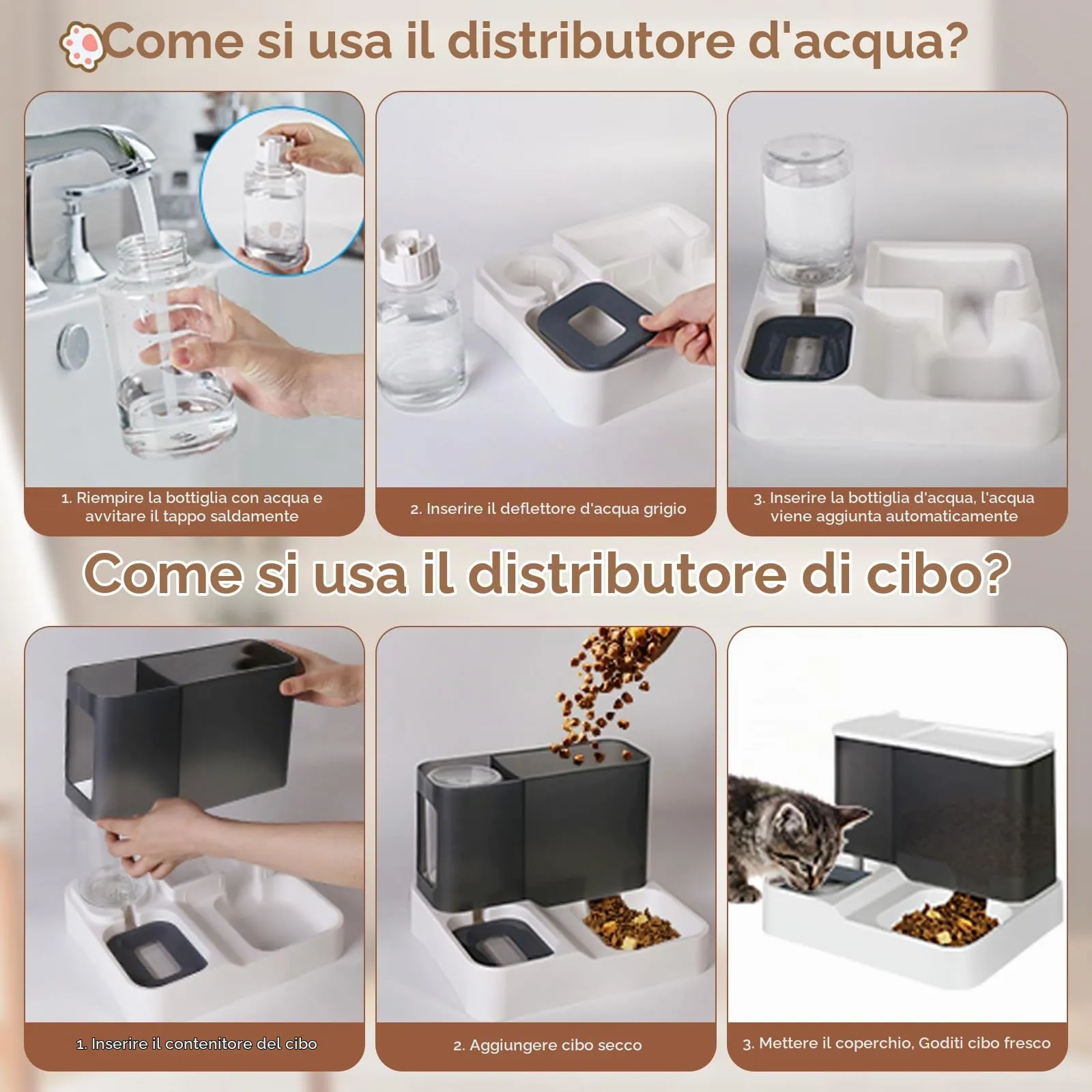 Oskuglin Distributore Automatico 2-in-1 Cibo e Acqua per Gatti 3,8L - immagine 8