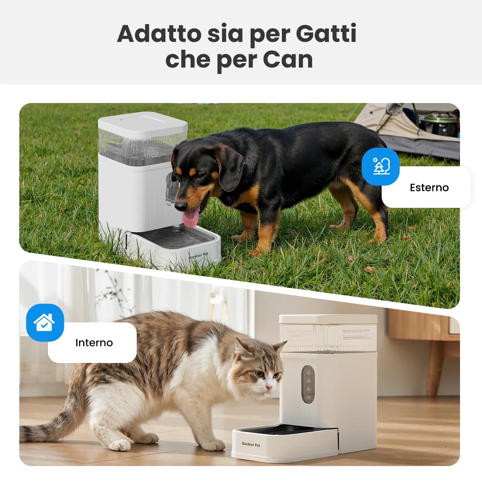 Gardner Pet Distributore Acqua Automatico 8,5L per Cani e Gatti, Bianco - immagine 6