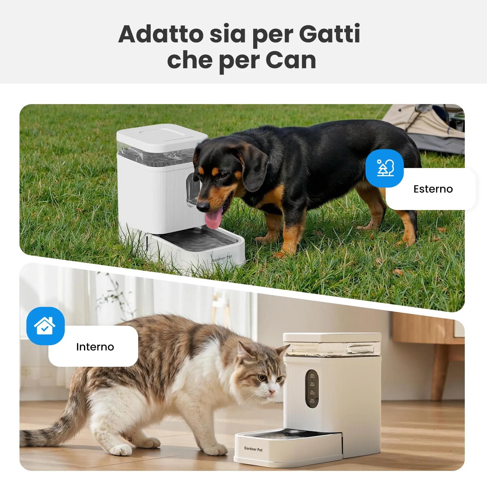 Gardner Pet Distributore Acqua Automatico 6,5L per Cani e Gatti, Bianco - immagine 7