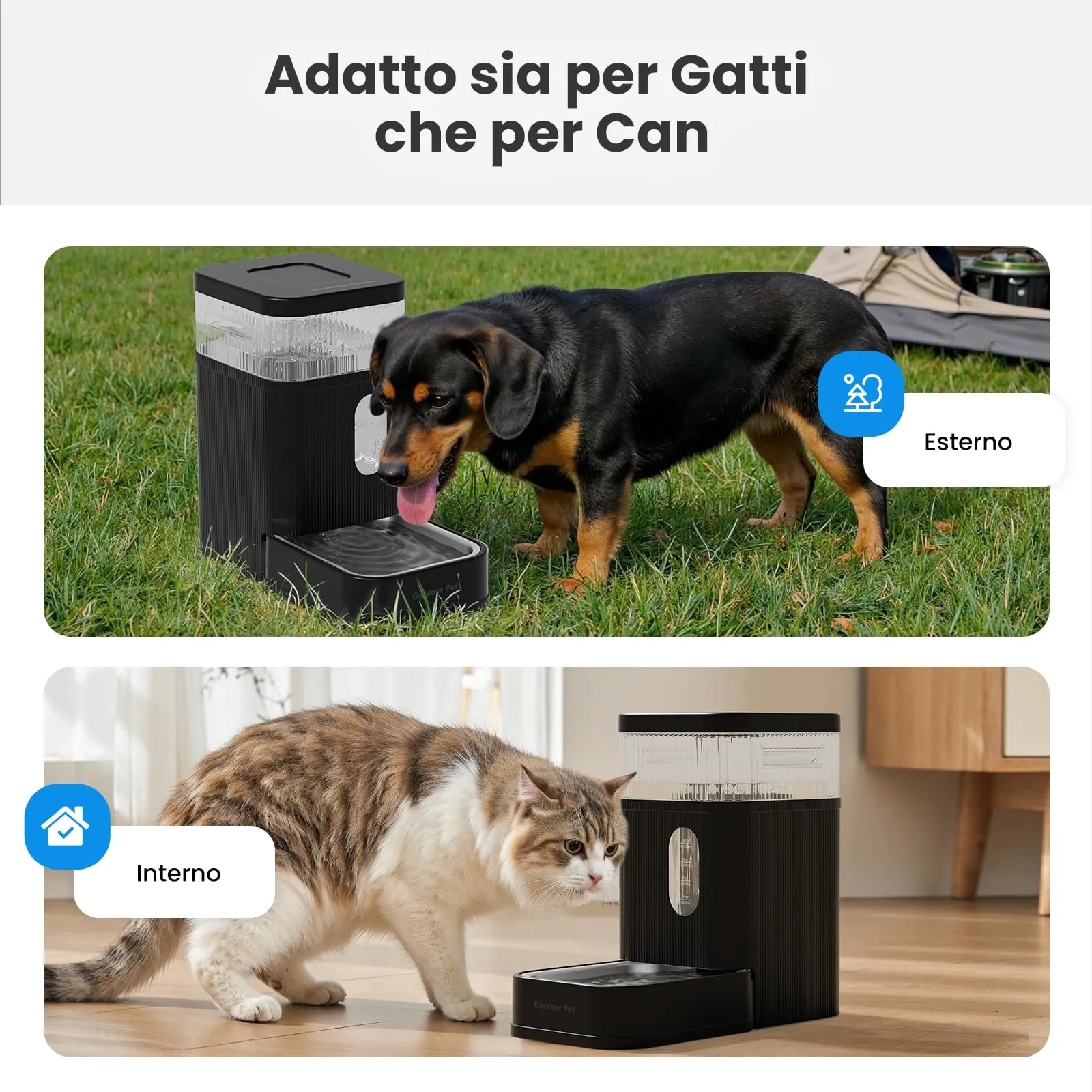 Gardner Pet Distributore Acqua Automatico 8,5L per Cani e Gatti, Nero - immagine 6