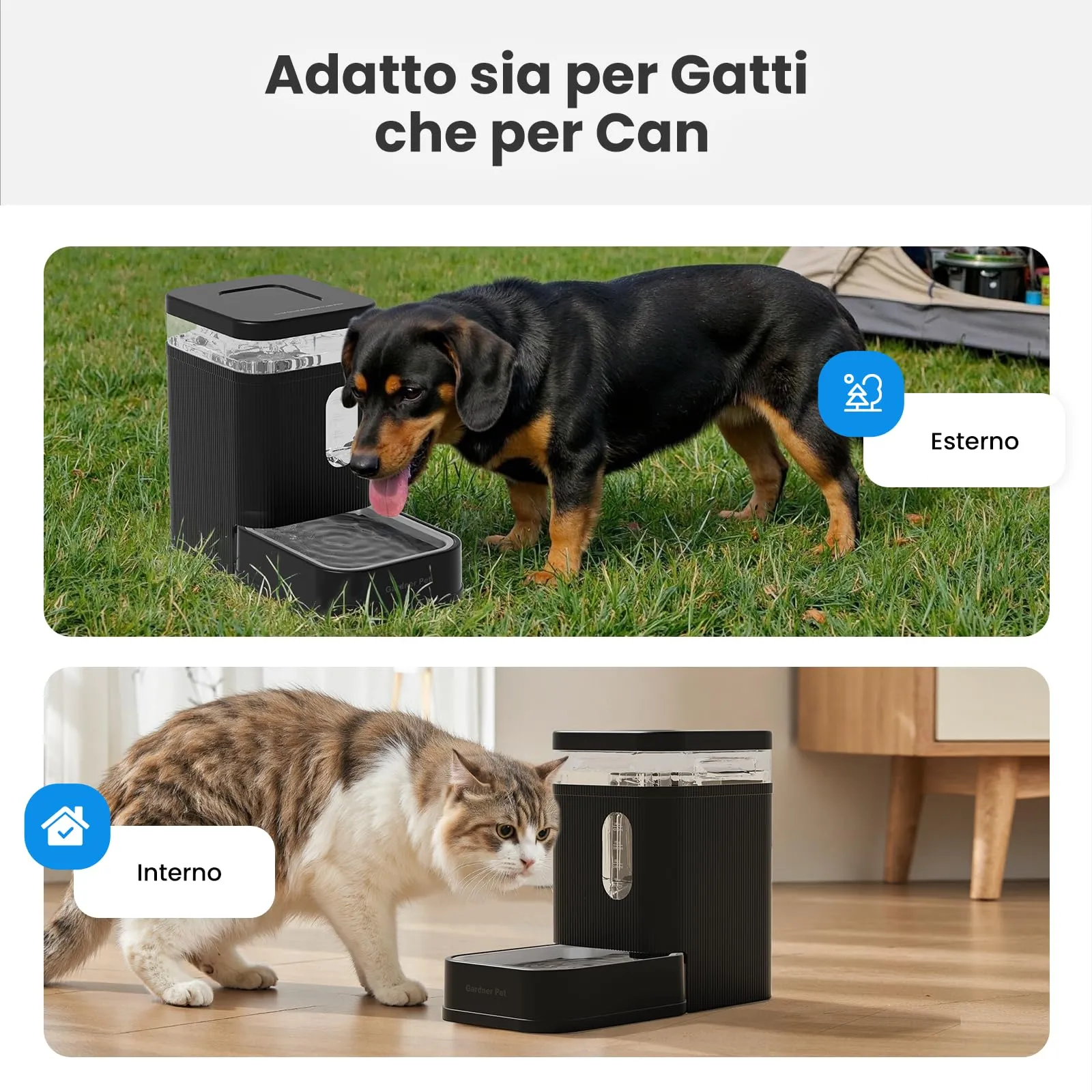Gardner Pet Distributore Acqua Automatico 6,5L per Cani e Gatti, Nero - immagine 6