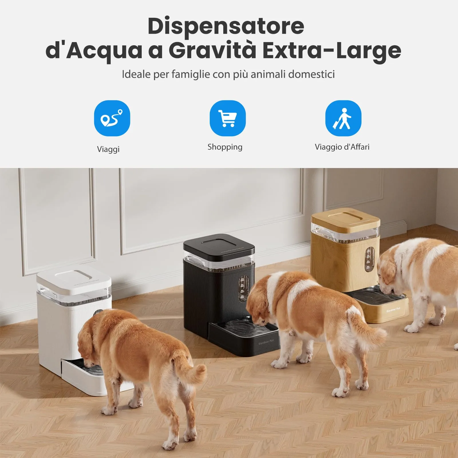Gardner Pet Distributore Acqua Automatico 6,5L per Cani e Gatti, Nero - immagine 7