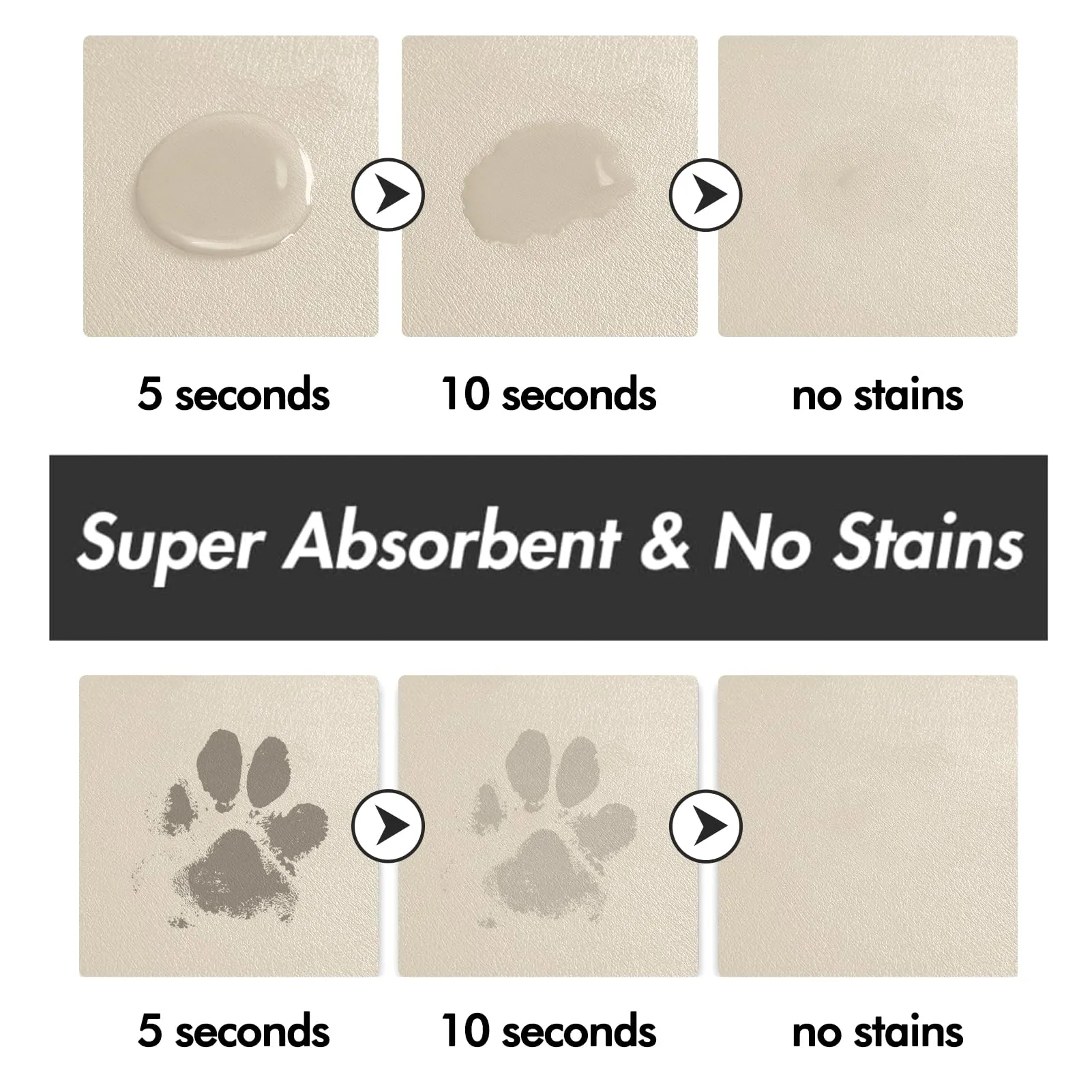 Tappetino Assorbente per Ciotole di Cibo e Acqua del Cane, Tappetino Antiscivolo per Ciotole di Gatto, Tappetino Impermeabile per l'Alimentazione degli Animali Domestici (Beige, 60 x 150 cm) - immagine 2