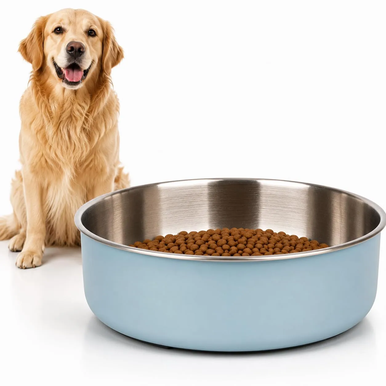ciotola per cani - grande ciotola Yumi azzurro chiaro - acciaio inox premium - 1,55L - immagine 1