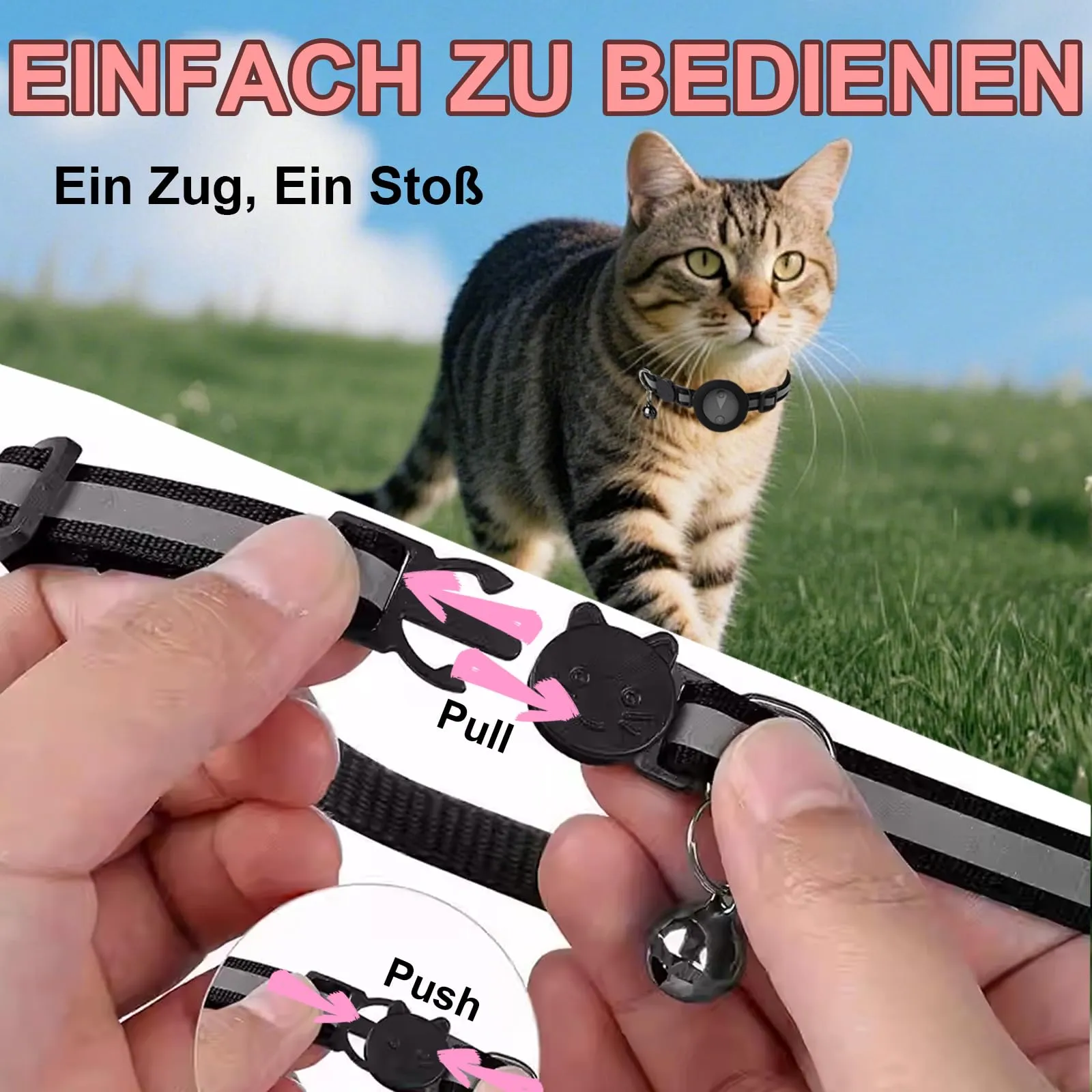 Collare GPS per Gatti Compatibile con Sistemi iOS e Android GPS per Cani Riproduzione Della Cronologia dei Tracciati (3 giorni) Localizzatore GPS Cani Tracciamento Impermeabile (IP67) -Nero Puro - immagine 7