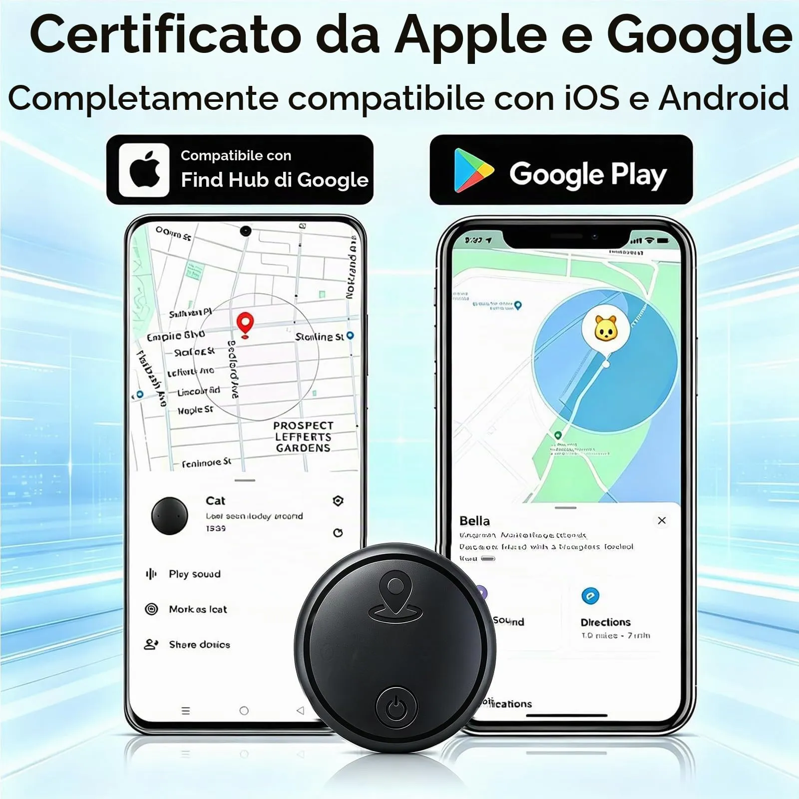 Tracker GPS per Gatti senza Abbonamento, Smart Tag per Gatti Compatibile con iOS e Android, Cani e Altri Piccoli Animali, Tracciamento Mondiale in Tempo Reale, Impermeabile IPX6, senza Costi Mensili - immagine 2