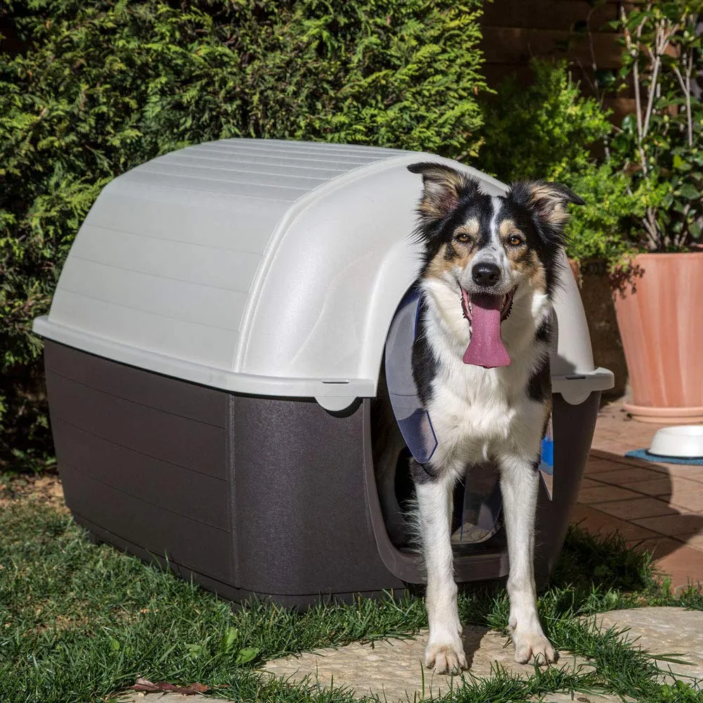 Ferplast Cuccia da Esterno per Cani Kenny 05 Casetta per Cani in Resina Termoplastica Resistente Urti e Raggi UV, Sistema di Drenaggio, Griglia per L'Aerazione, Smontabile, 70 X 100,6 X 70,5 cm - immagine 2