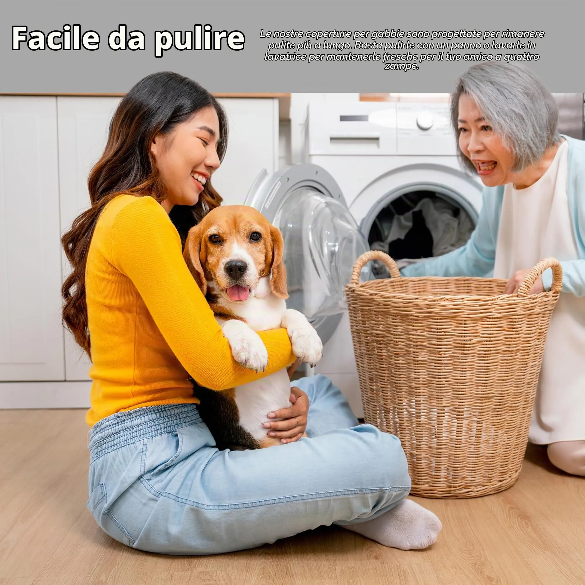 MidWest Homes for Pets Copertura per gabbia per cani grandi, in poliestere nero, adatta alla maggior parte delle casse da 106 cm, lavabile in lavatrice, riduce l'abbaiare e la masticazione - immagine 5