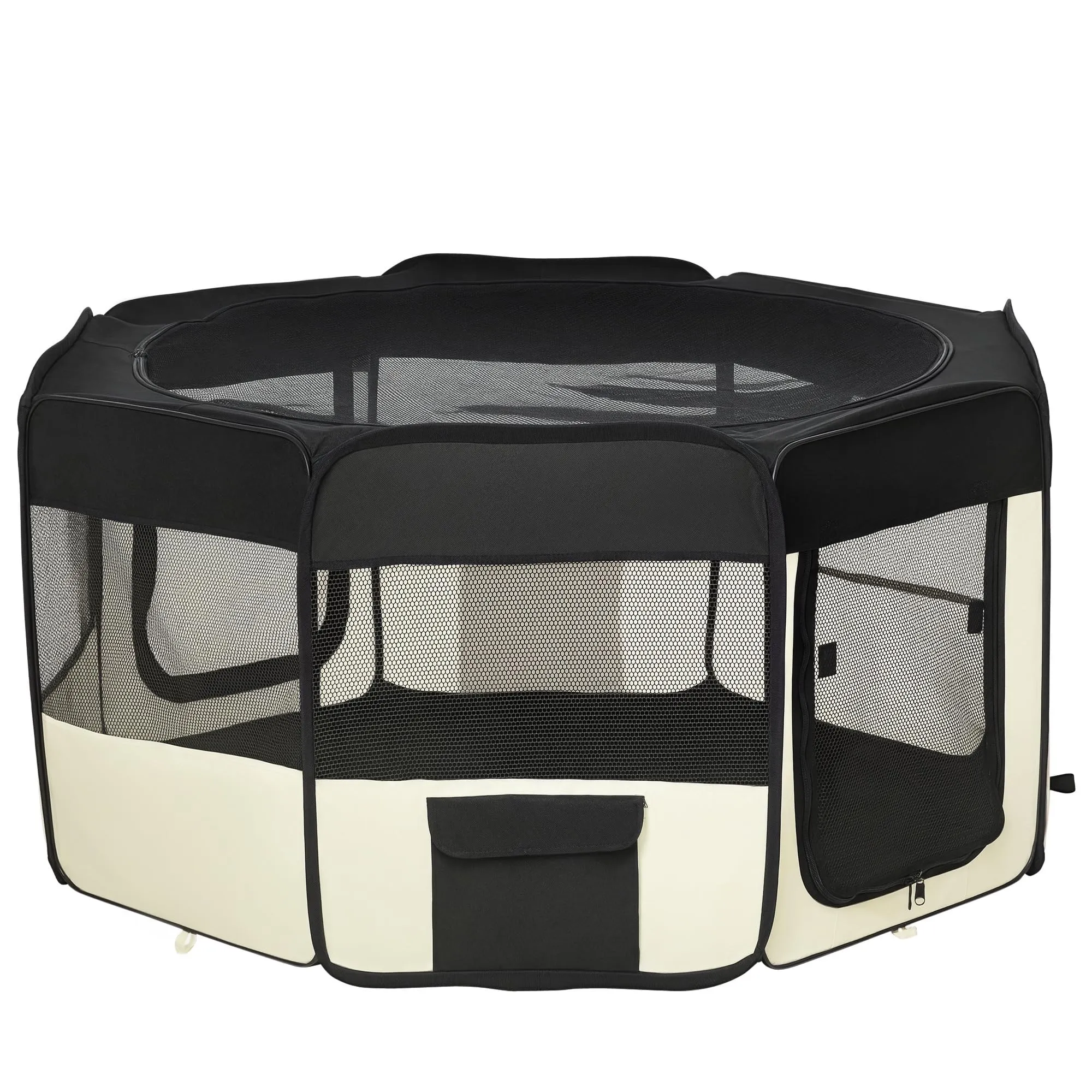 PawHut, Parco Animali Domestici Pieghevole, 2 Porte, Set Allenamento dormitorio - immagine 1