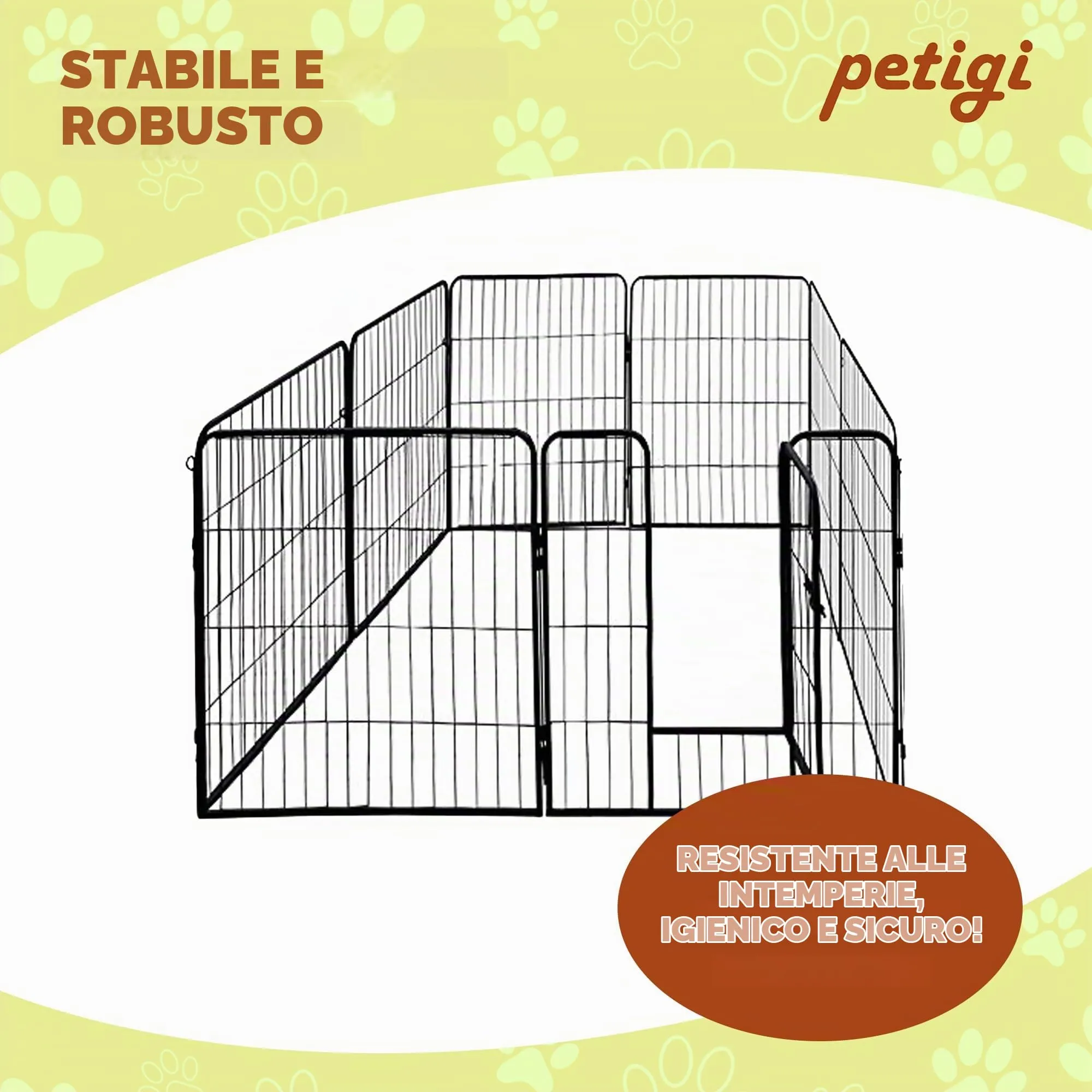 Petigi Recinto Gabbia Cuccioli Grande per Cani Roditori Animali Pieghevole 3 Taglias Disponibile 8 o 16 Parti, Dimensioni (L x A):80 x 100 cm (8X) - immagine 4