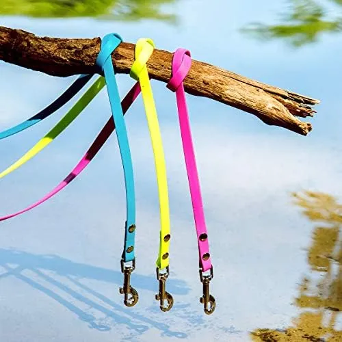 5m guinzaglio da traino, guinzaglio per cani, passante per le mani, giallo neon, extra stretto, sporco e idrorepellente - immagine 6