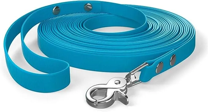 10 m di guinzaglio da traino, guinzaglio per cani, passante per le mani, blu ciano, molto stabile, sporco e idrorepellente - immagine 1