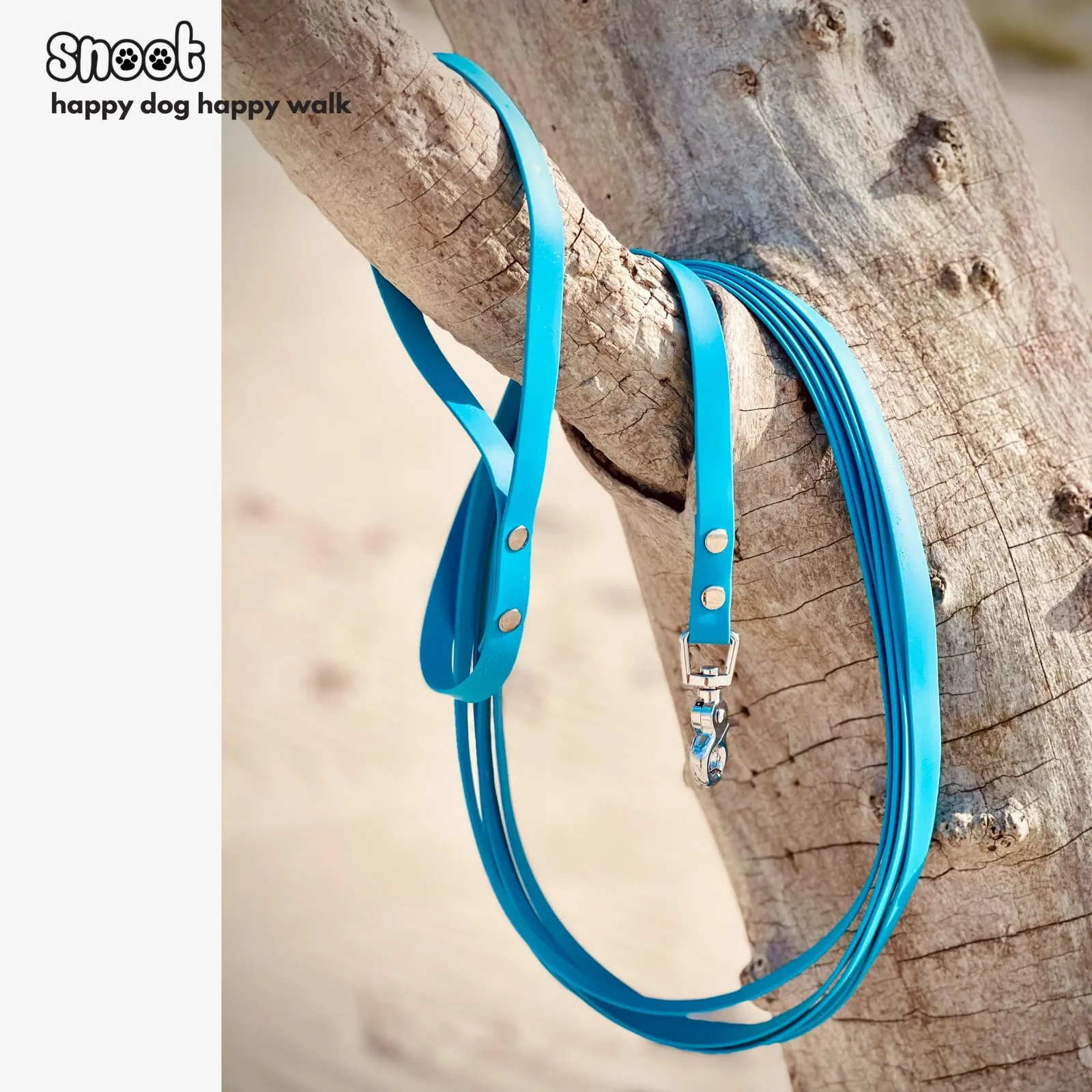 10 m di guinzaglio da traino, guinzaglio per cani, passante per le mani, blu ciano, molto stabile, sporco e idrorepellente - immagine 3