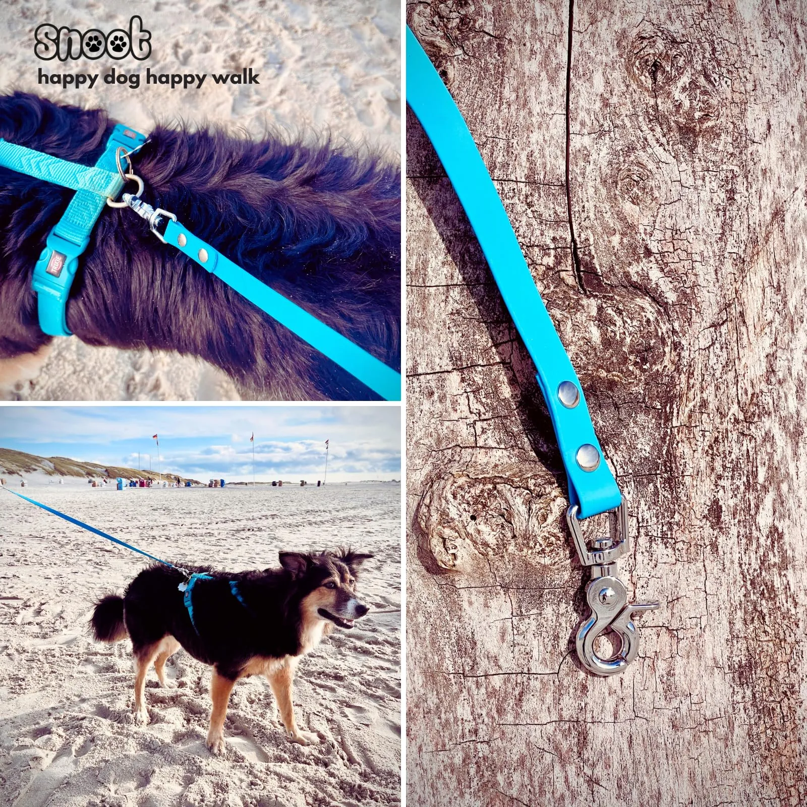 10 m di guinzaglio da traino, guinzaglio per cani, passante per le mani, blu ciano, molto stabile, sporco e idrorepellente - immagine 6