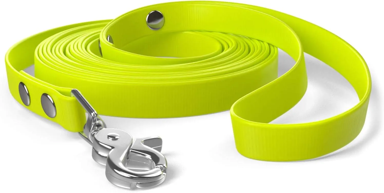 Linea di traino di 5 m, guinzaglio per cani, passante per le mani, giallo neon, molto stabile, sporco e idrorepellente - immagine 1