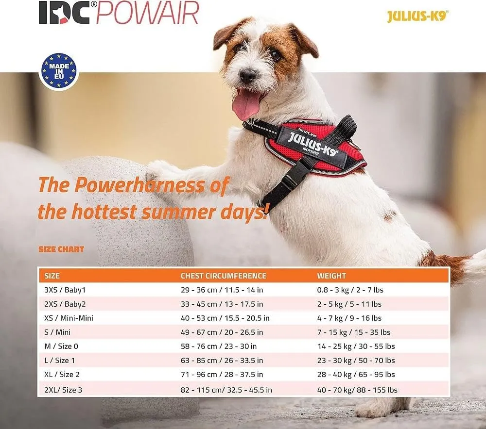 Julius-K9, Pettorina IDC Powair, Taglia: 2XS / Baby 2, Rosso - immagine 4