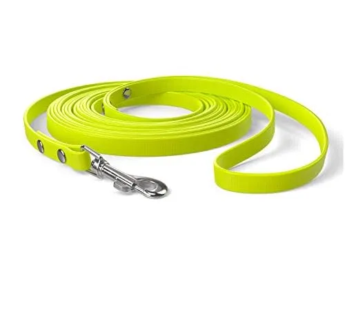 Dragline 15m, guinzaglio per cani, passante, giallo neon, extra stretto, repellente allo sporco e all'acqua - immagine 1