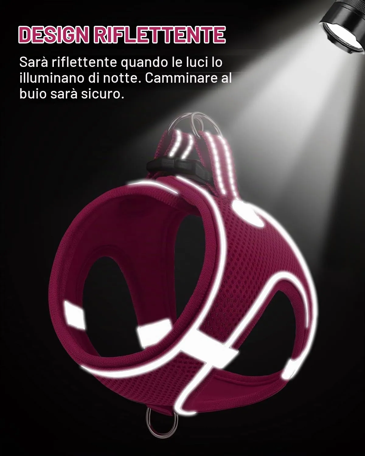 Joytale Pettorina Cane Piccola, Maglia Morbida Traspirante, Rosa Caldo M - immagine 5