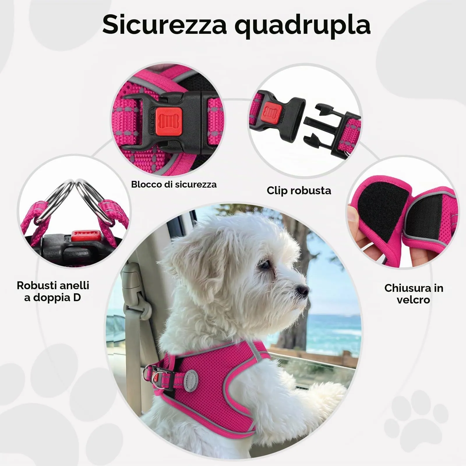 Joytale Pettorina Cane Piccola, Maglia Morbida Traspirante, Rosa Caldo M - immagine 6
